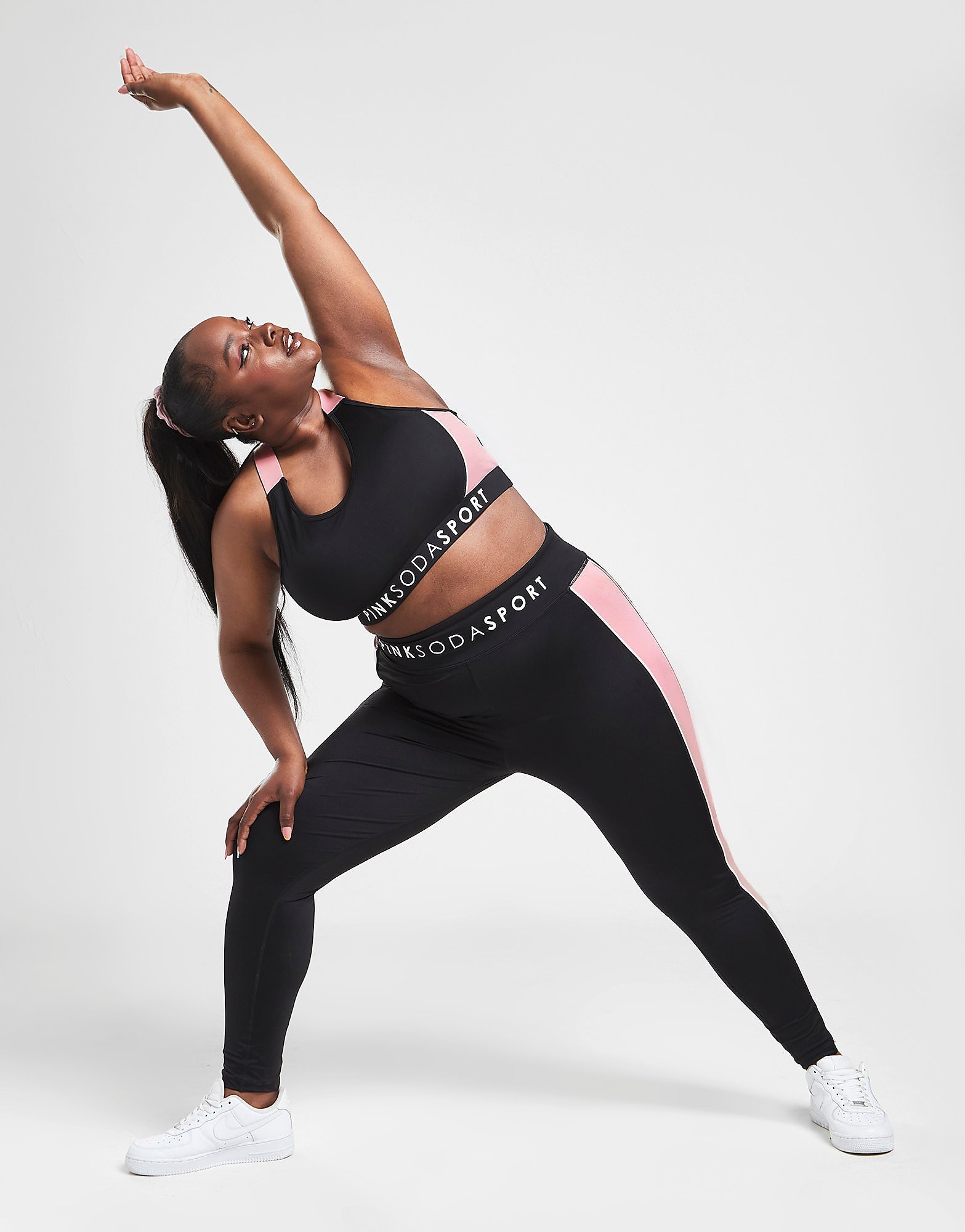 

Pink Soda Sport Bum Sculpt Panel Plus Size Tights - Only at JD - Black - Womens, Black