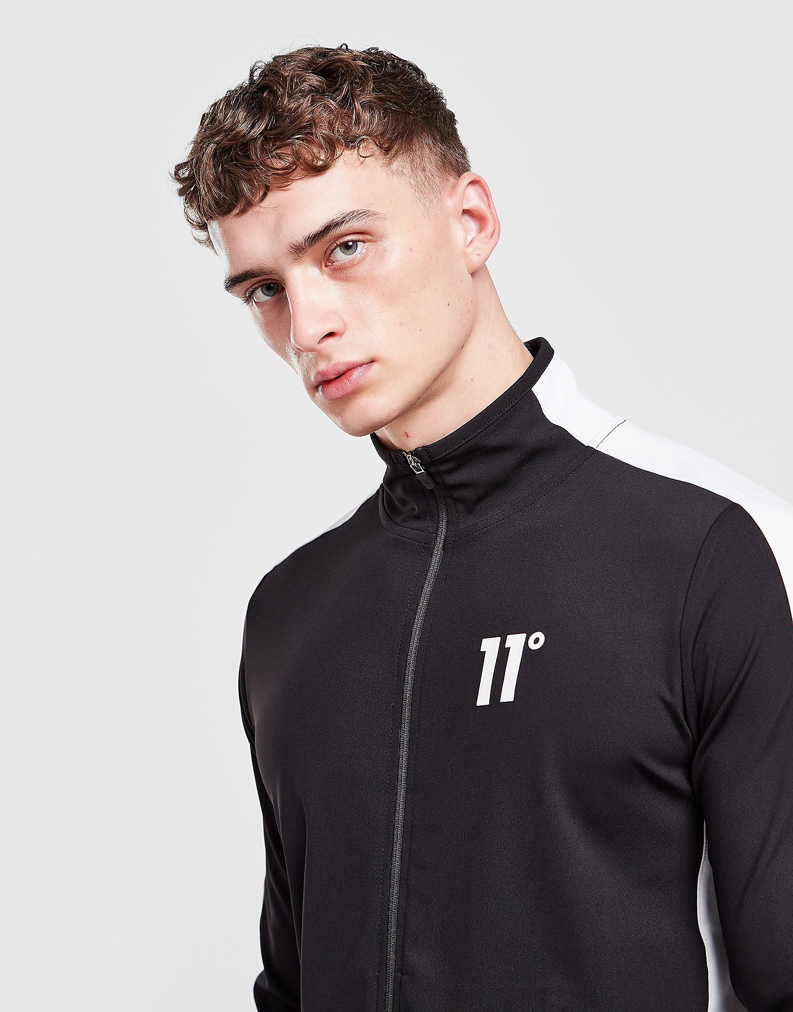 

11 Degrees Poly Full Zip Track Top - Black - Mens, Black
