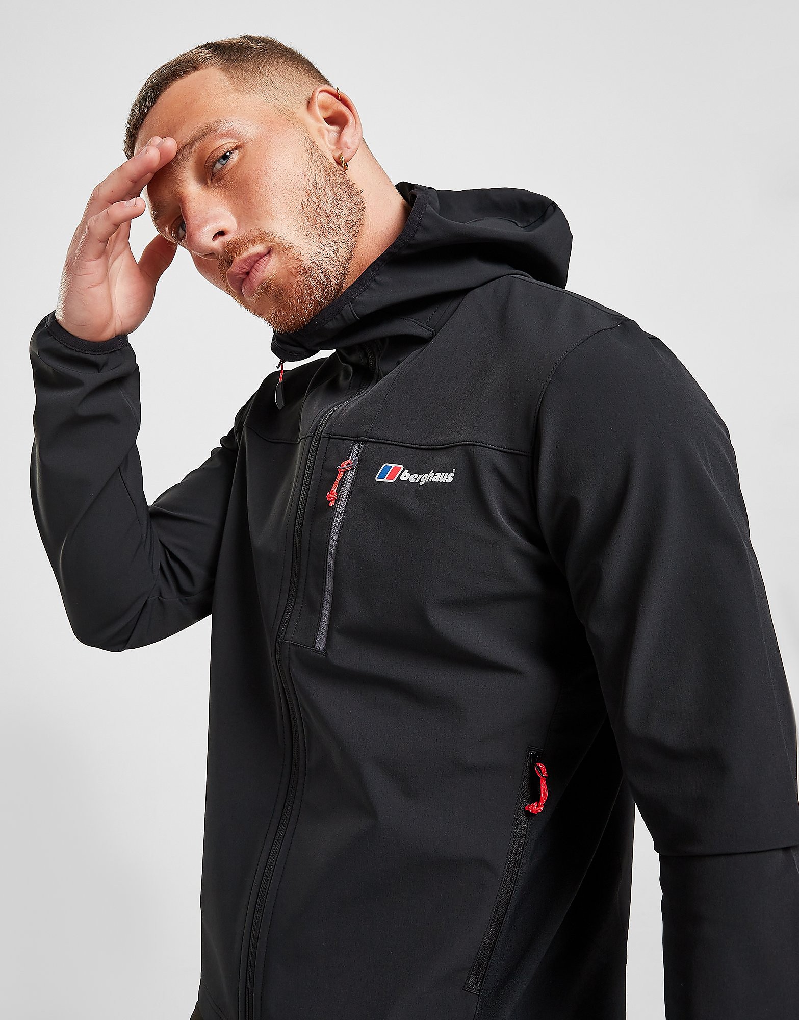 

Berghaus Fortress Softshell Full Zip Hoodie - Only at JD - Black - Mens, Black