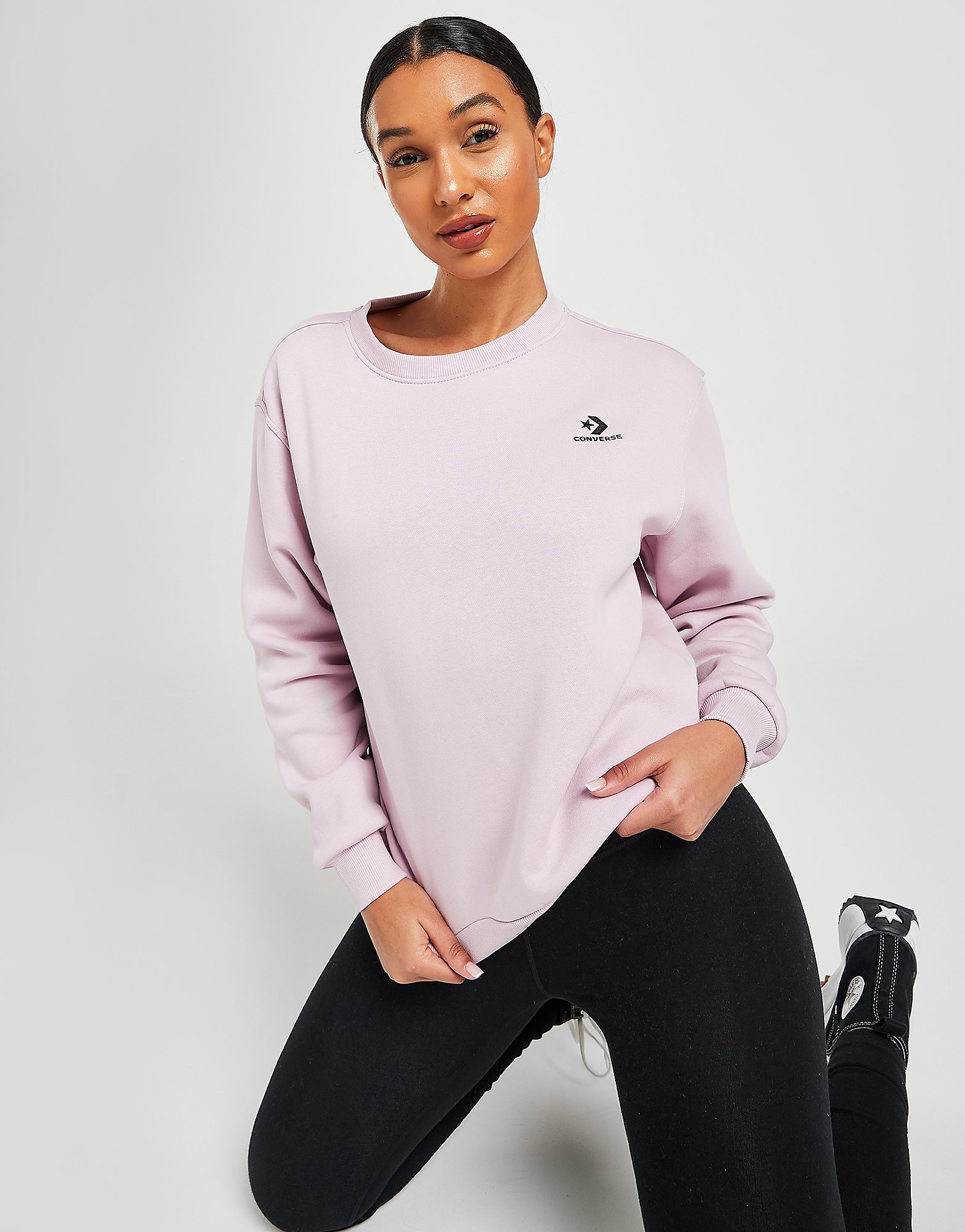 Converse Chevron Crew Sweatshirt - Pink - Womens, Pink