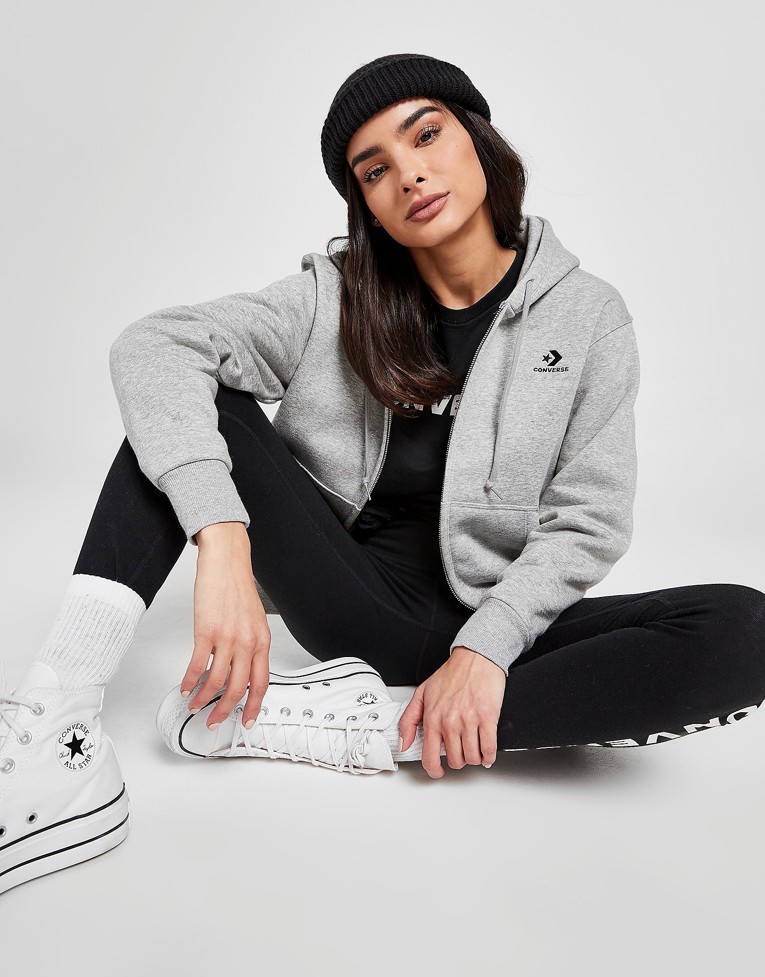 

Converse Star Chevron Full Zip Hoodie - Grey - Womens, Grey