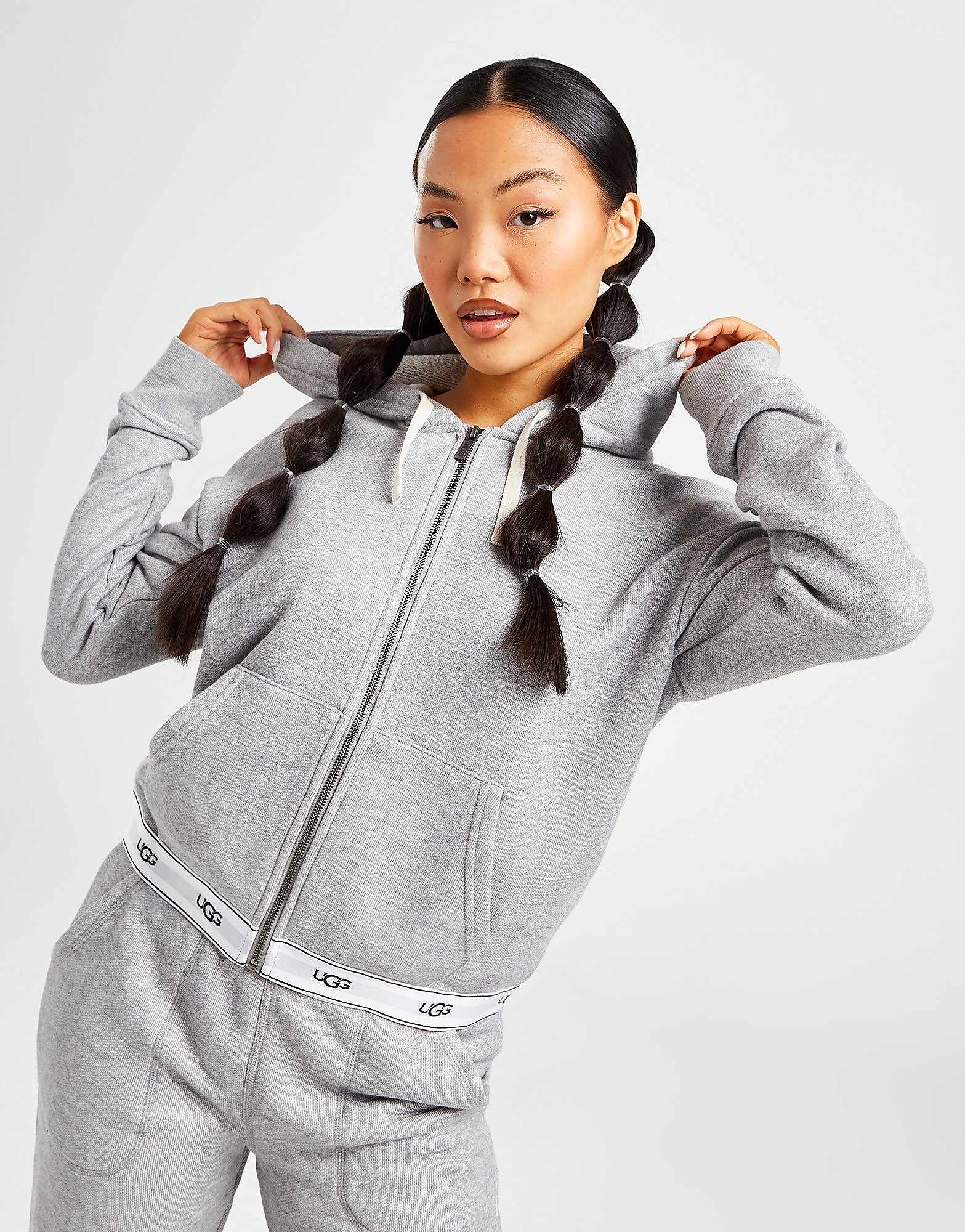 UGG Logo Tape Hoodie - Grey - Womens, Grey