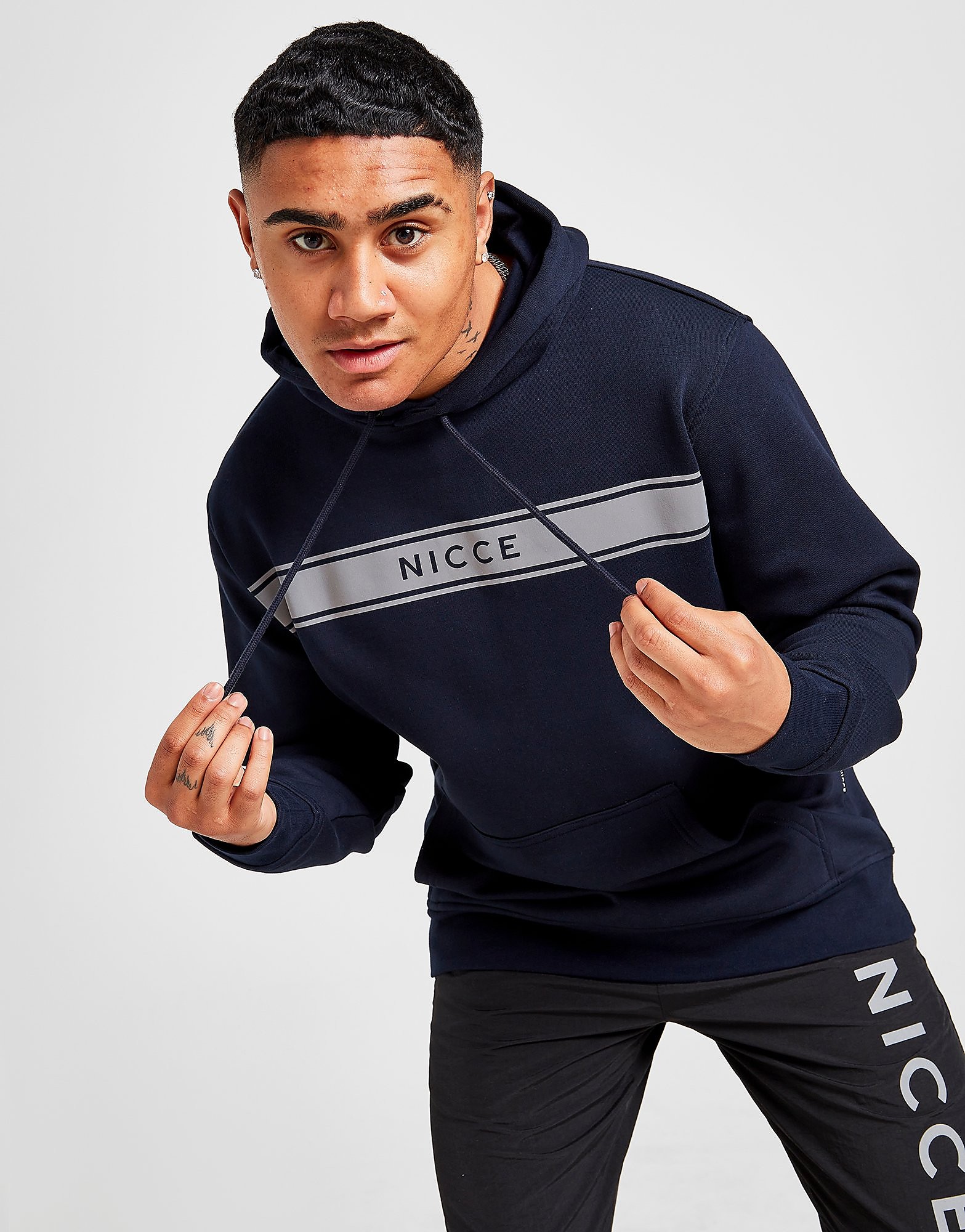 Nicce AXIOM Overhead Hoodie - Navy - Mens, Navy