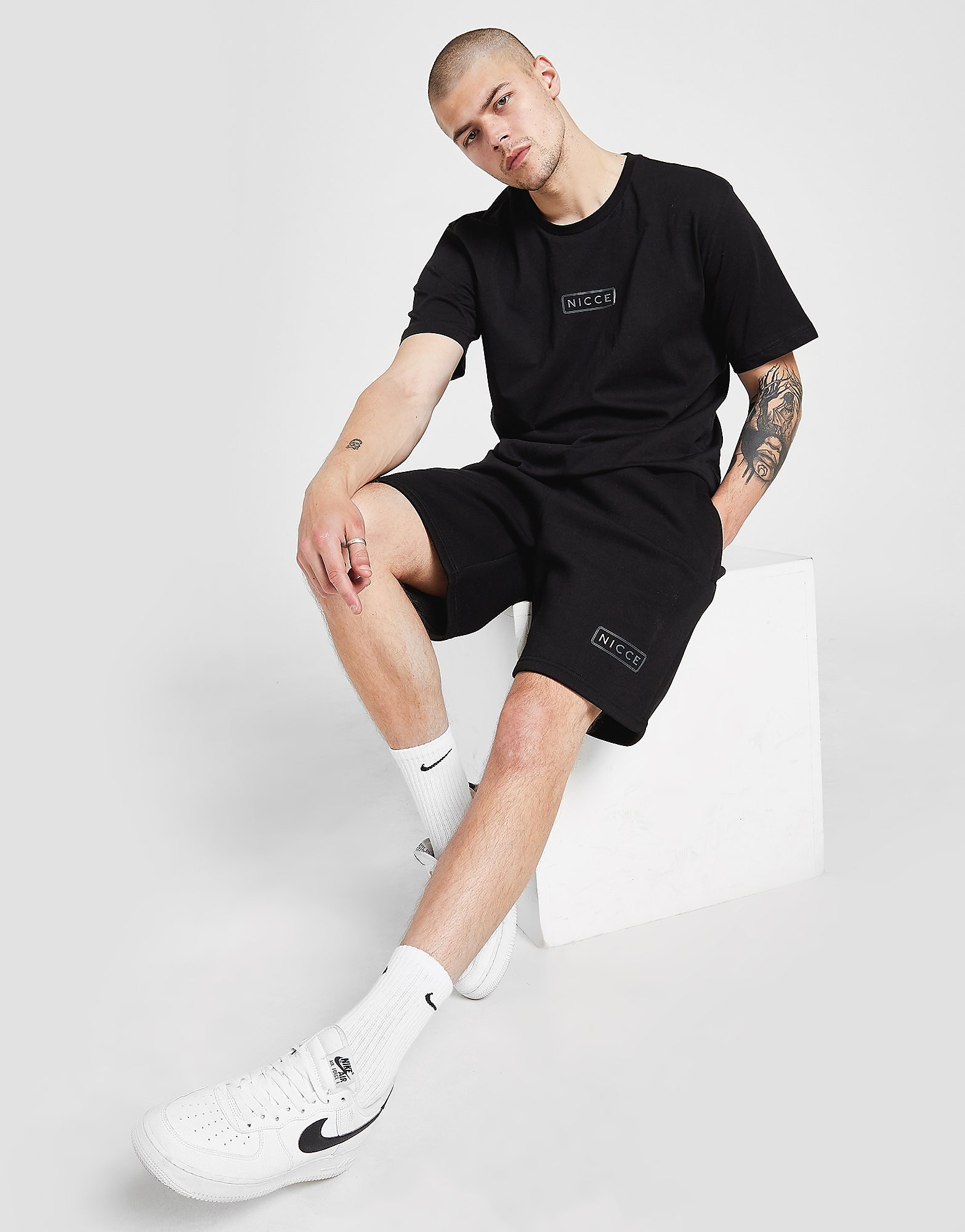 

Nicce Plinth Shorts - Black - Mens, Black
