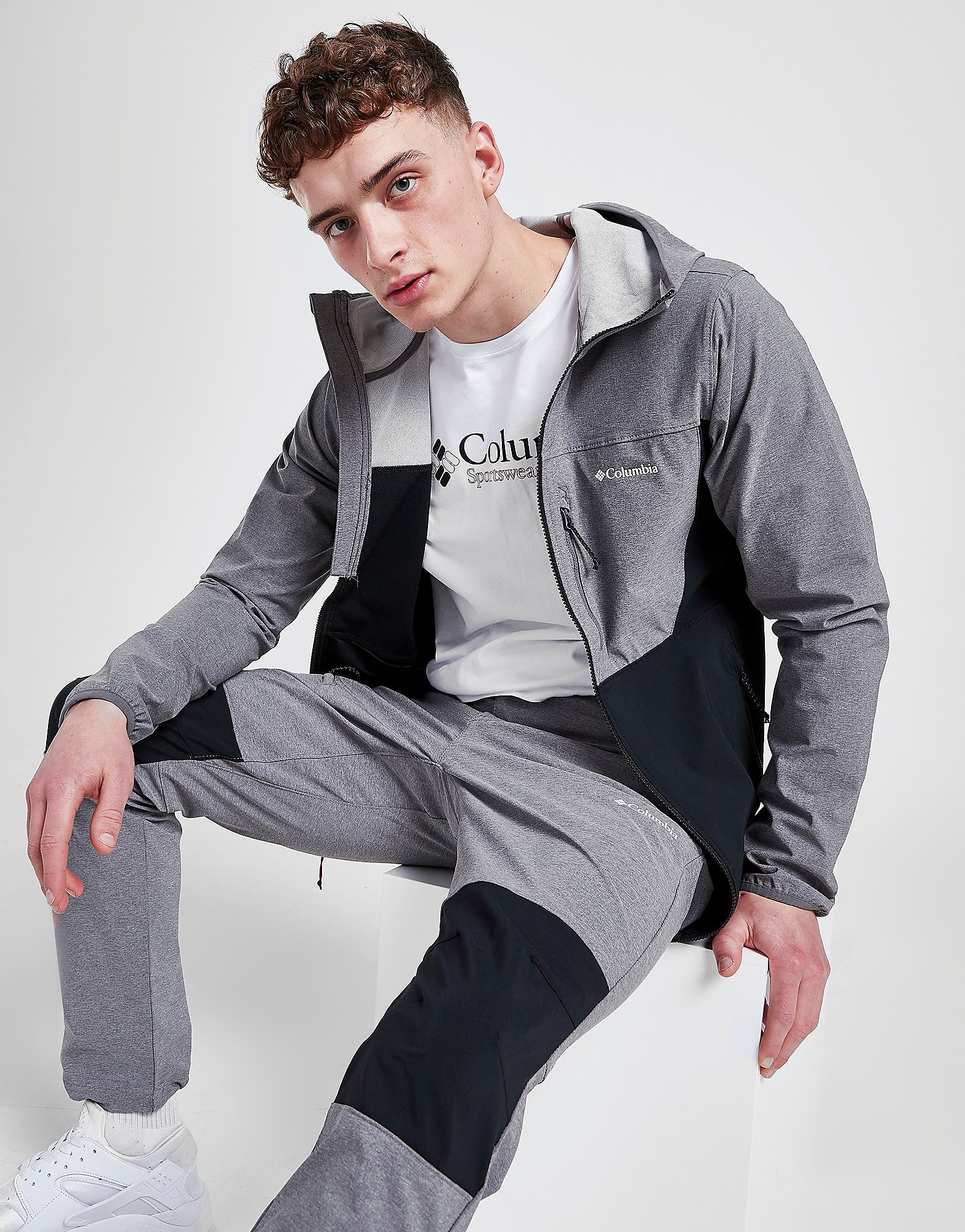 

Columbia Full Zip Heather Canyon Softshell Jacket - Only at JD - Grey/Black - Mens, Grey/Black