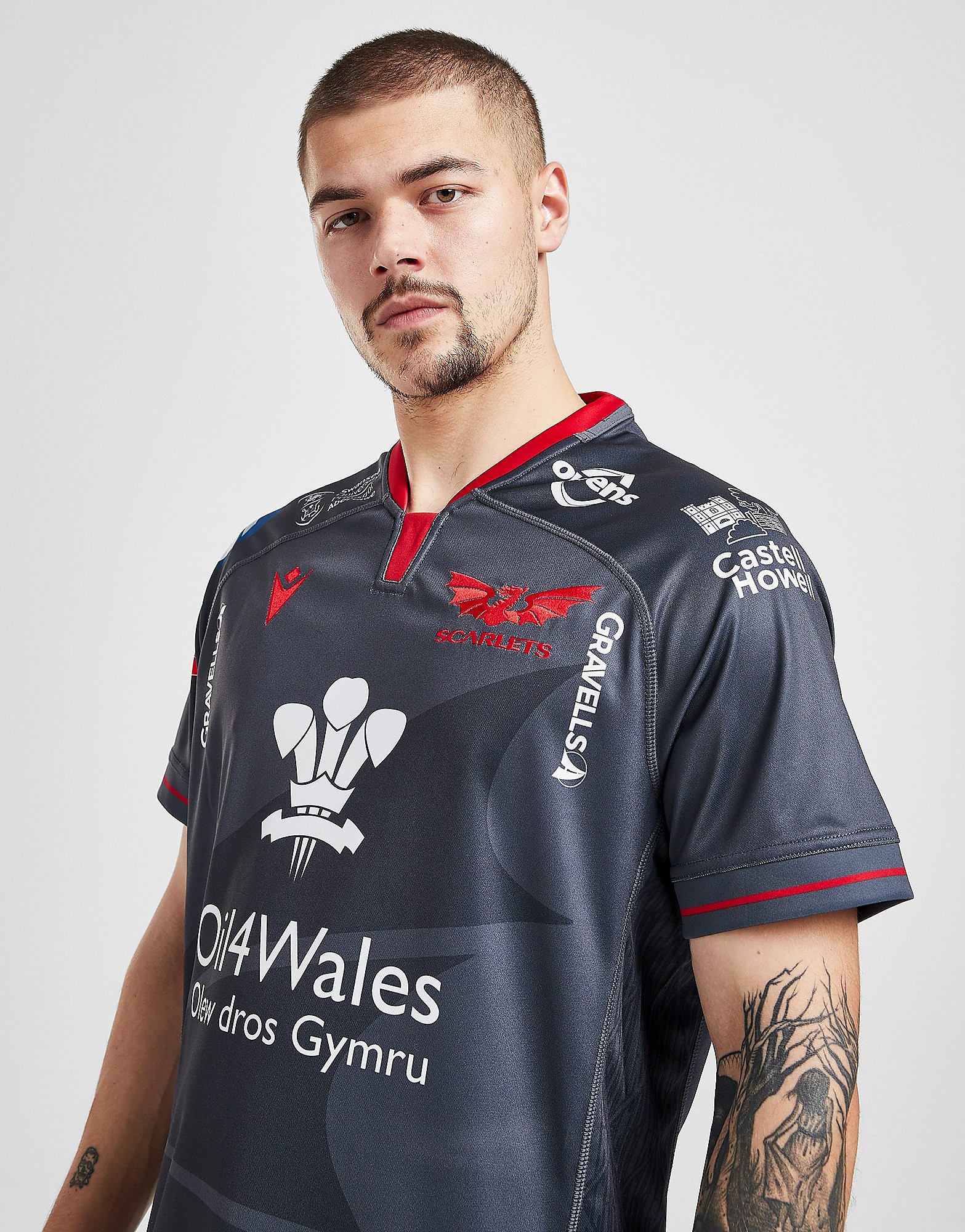 

Macron Wales Scarlets 2021/22 Away Shirt - Grey - Mens, Grey