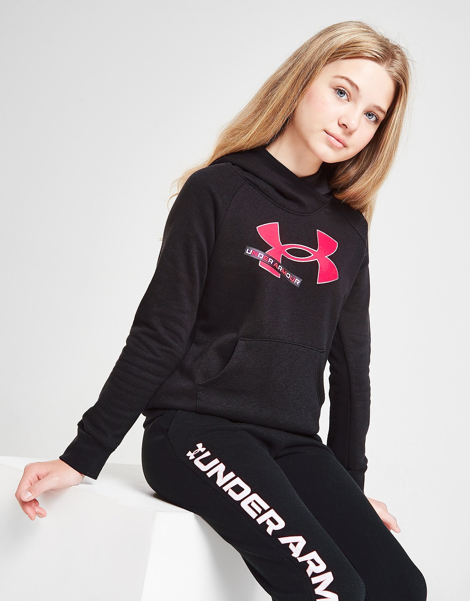 

Under Armour Girls' Rival Fleece Hoodie Junior - Black - Kids, Black