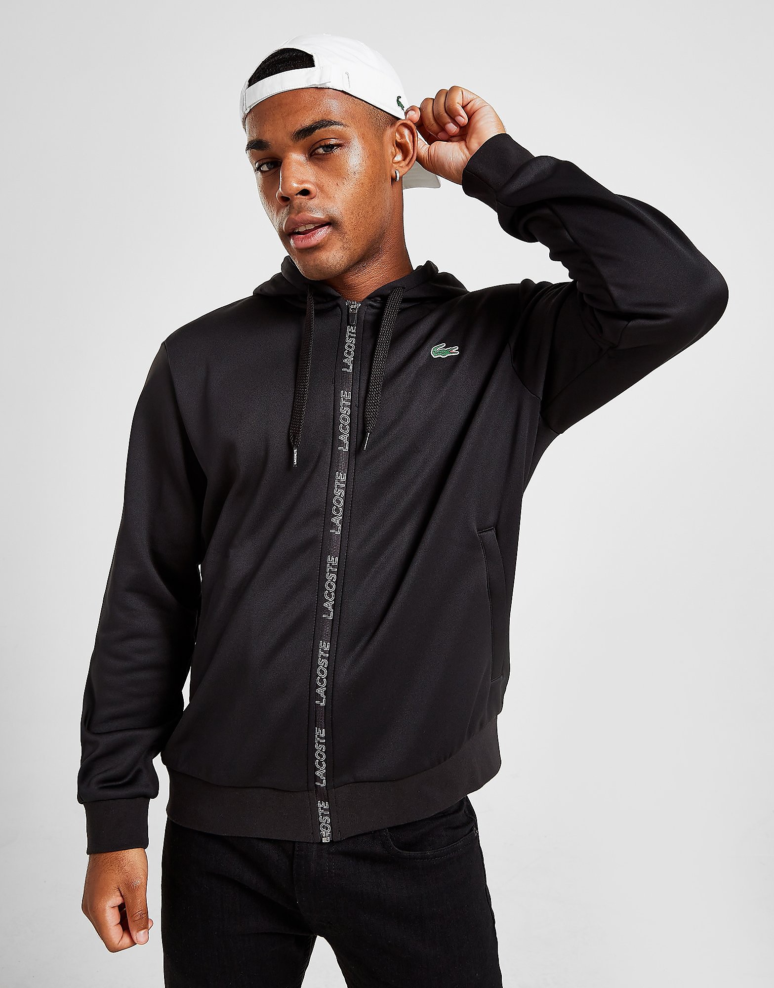 

Lacoste Poly Fleece Tape Zip Hoodie - Only at JD - Black - Mens, Black