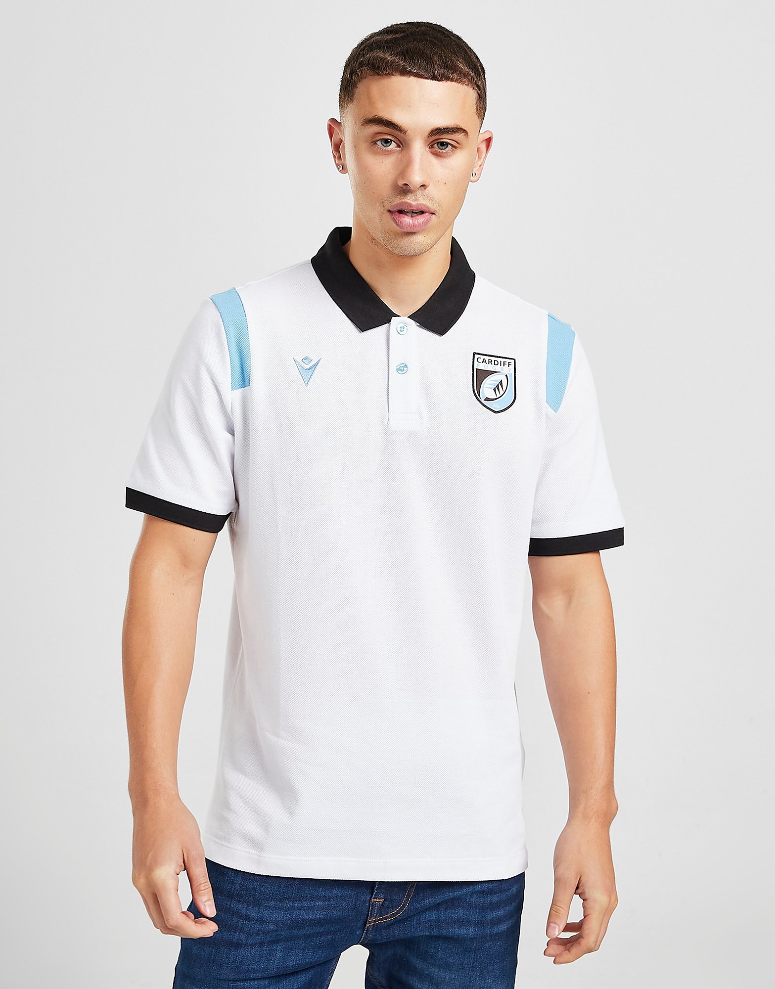 

Macron Cardiff Blues 2021/22 Travel Polo Shirt - White - Mens, White