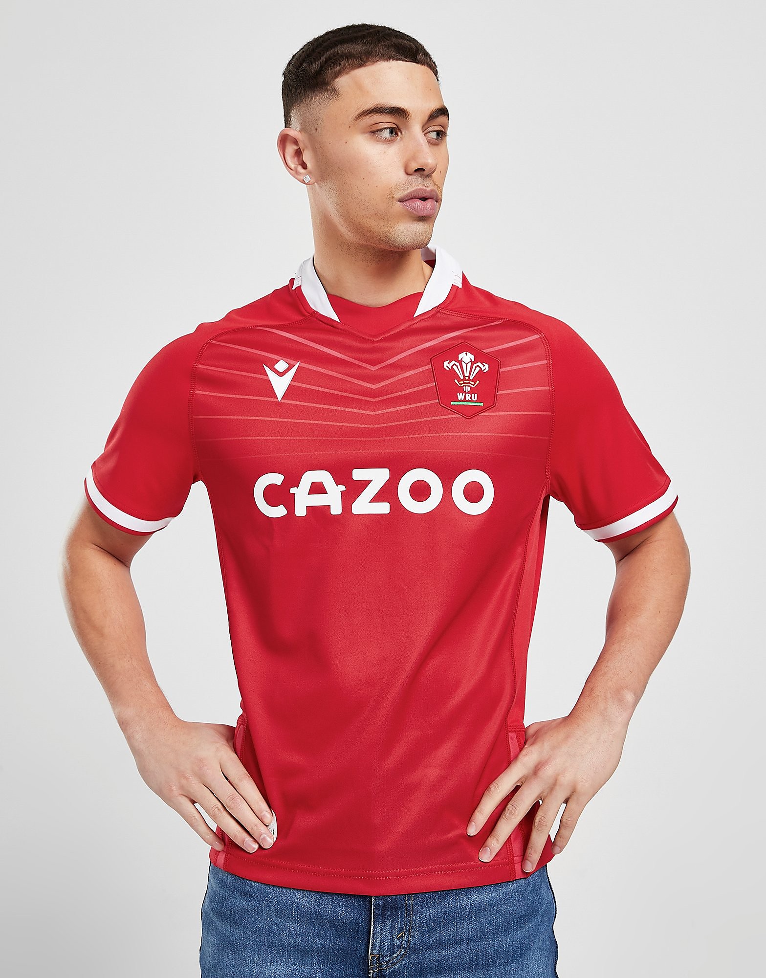 Macron Welsh Rugby Union 2021/22 Home Shirt - Red - Mens, Red