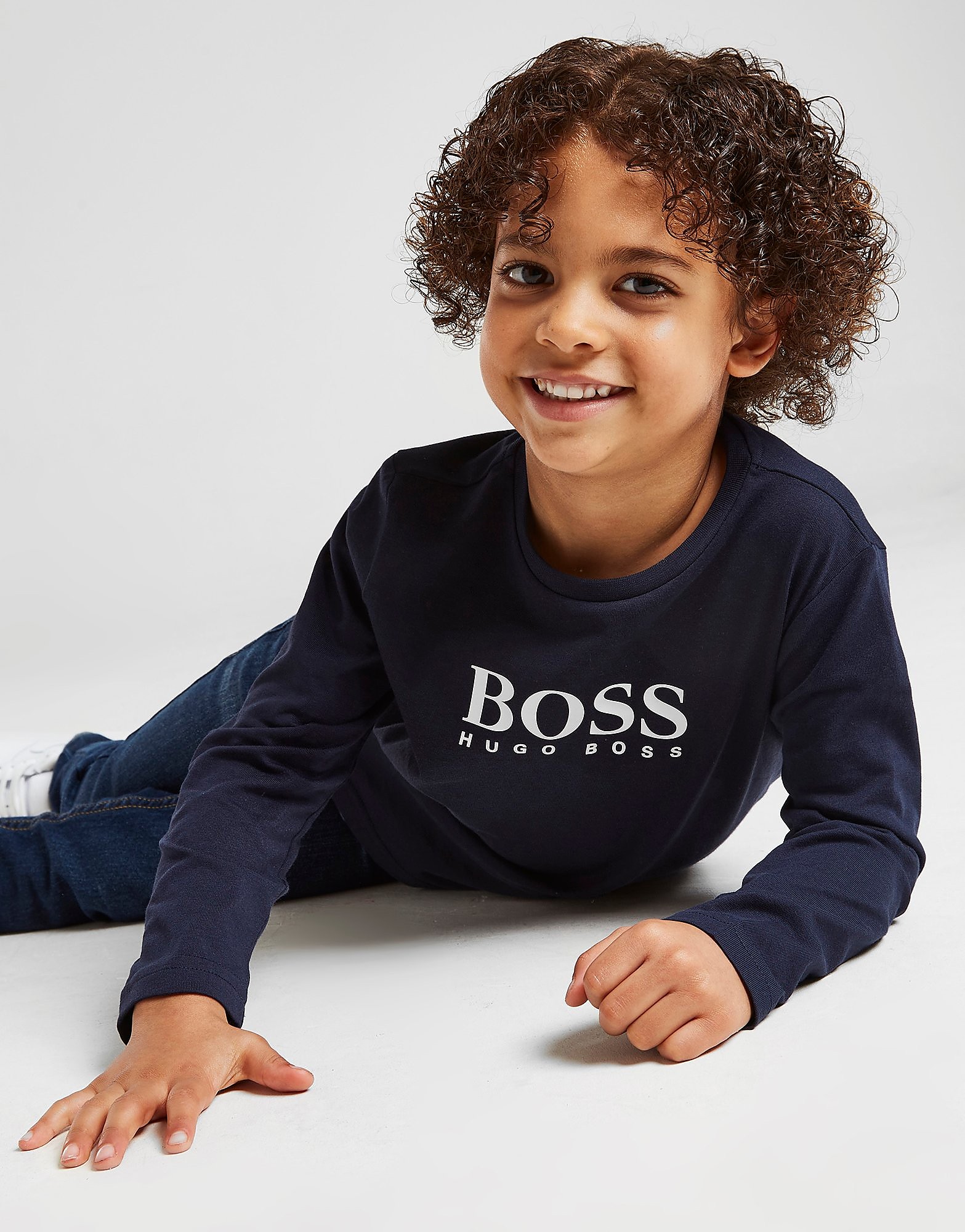 

BOSS Large Logo Long Sleeve T-Shirt Children - Navy - Kids, Navy