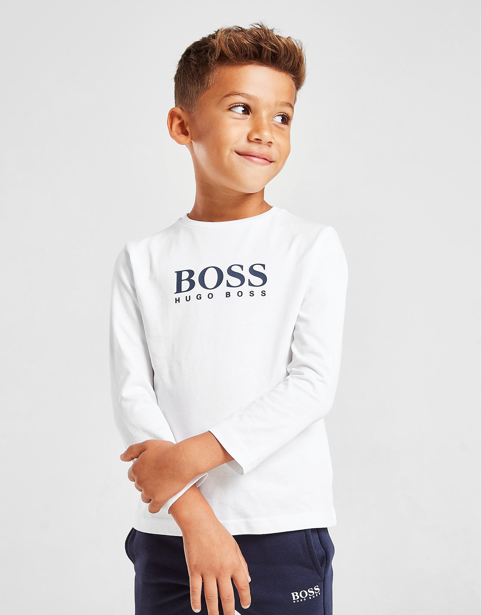 

BOSS Large Logo Long Sleeve T-Shirt Children - White - Kids, White