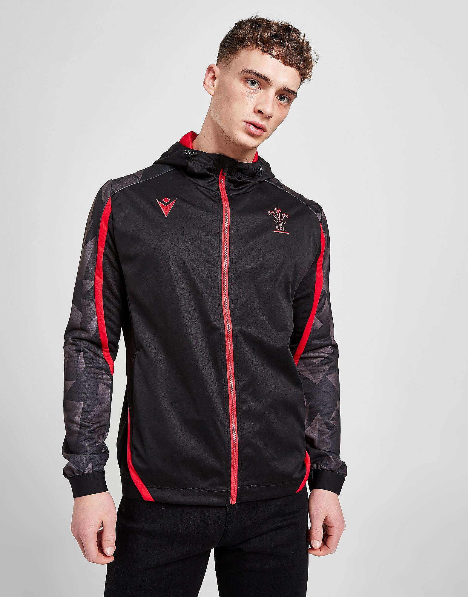 

Macron Welsh Rugby Union 2021/22 Anthem Jacket - Black - Mens, Black