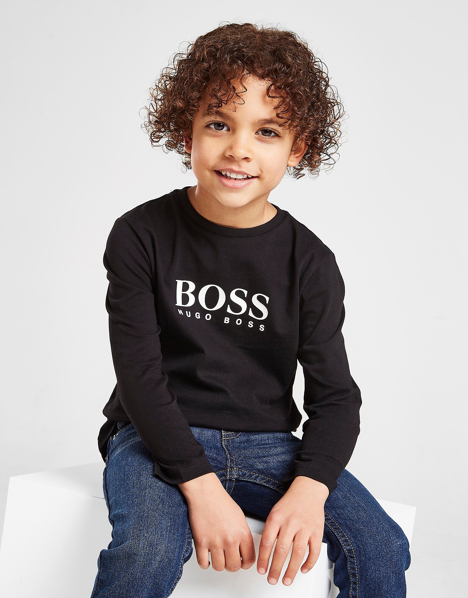 

BOSS Large Logo Long Sleeve T-Shirt Children - Black - Kids, Black