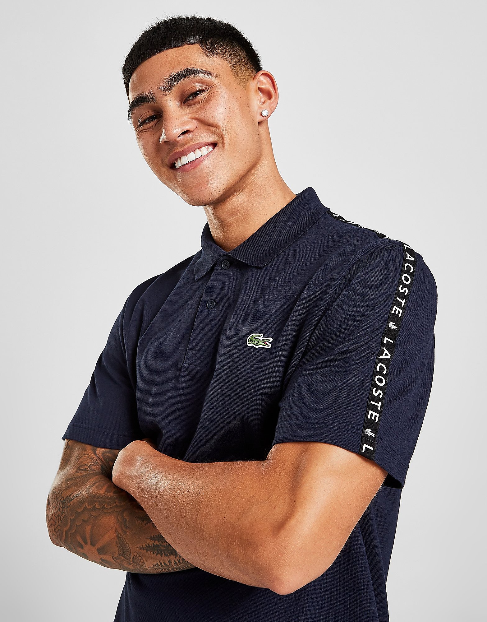 

Lacoste Tape Polo Shirt - Navy - Mens, Navy