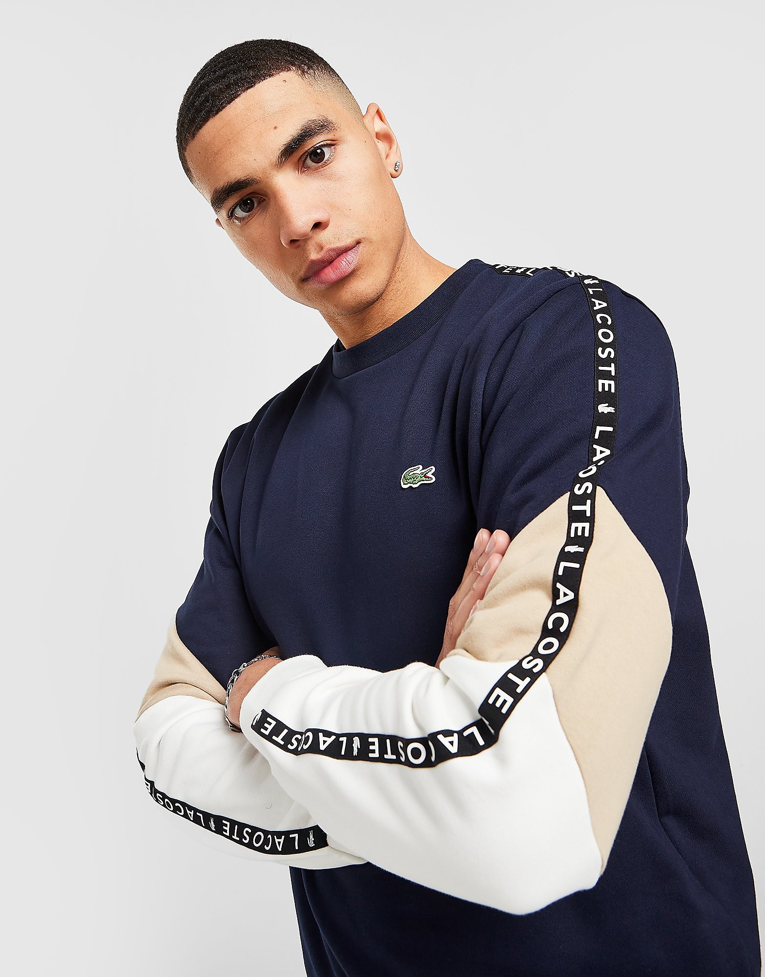 

Lacoste Colour Block Tape Crew Sweatshirt - Navy - Mens, Navy