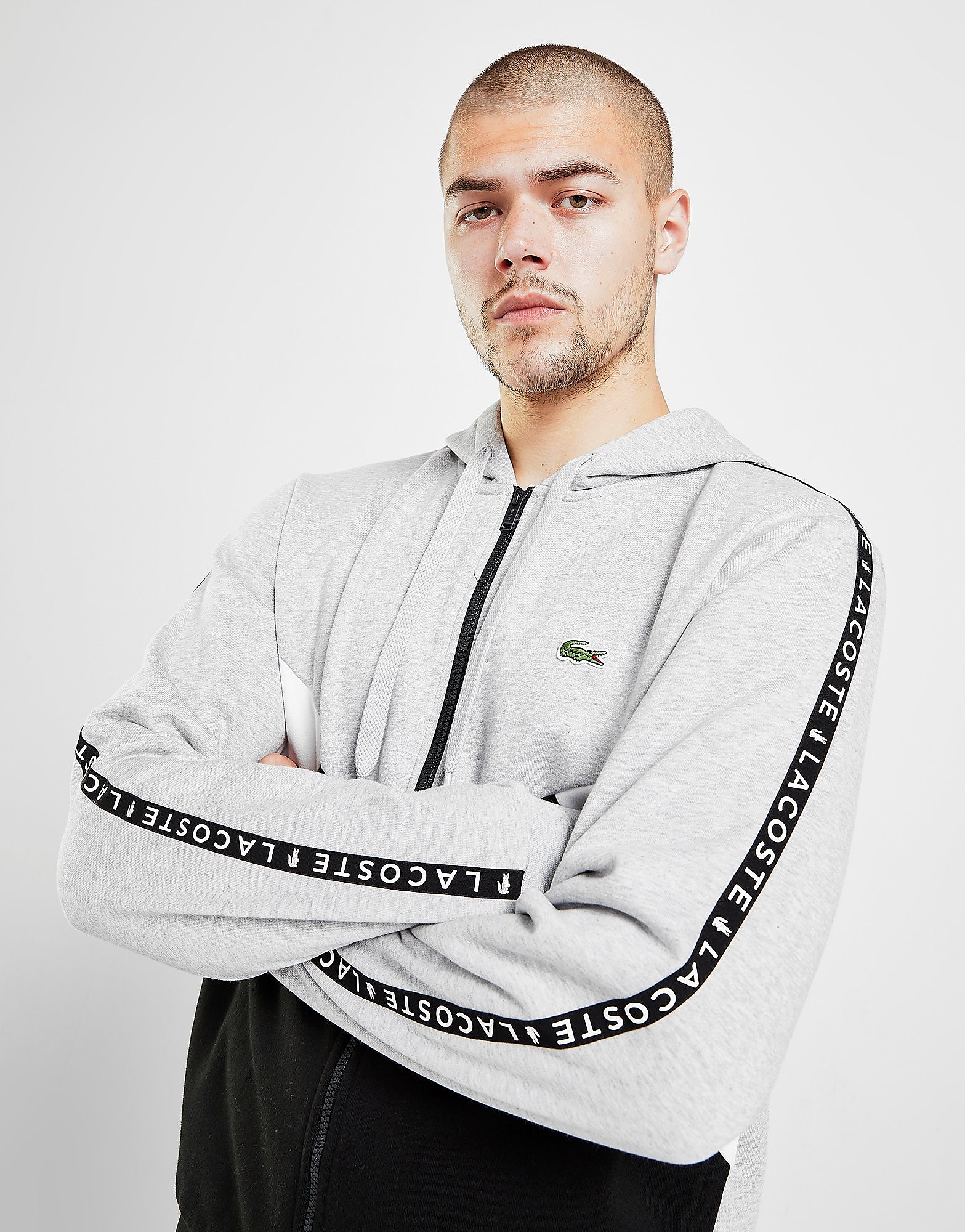 

Lacoste Colour Block Tape Hoodie - Grey - Mens, Grey
