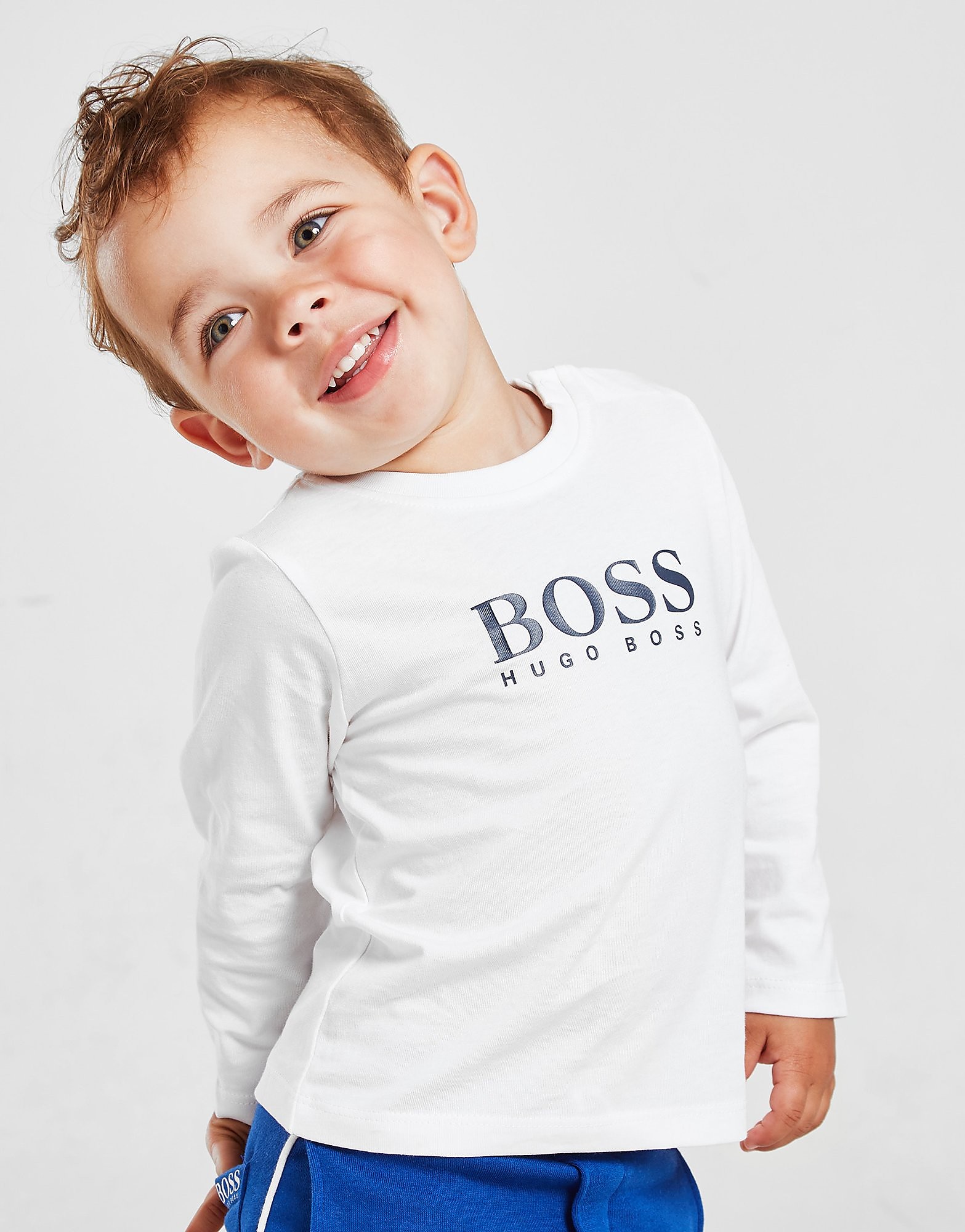 

BOSS Large Logo Long Sleeve T-Shirt Infant - White - Kids, White