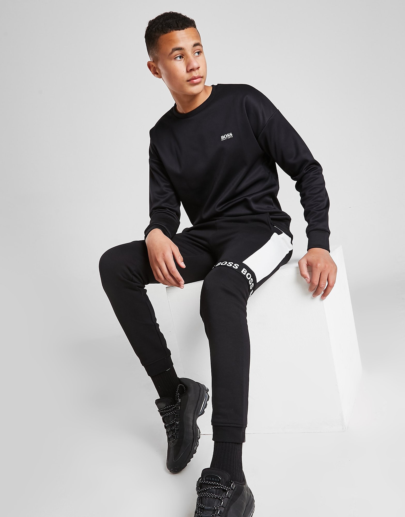 

BOSS Fleece Panel Joggers Junior - Black - Kids, Black