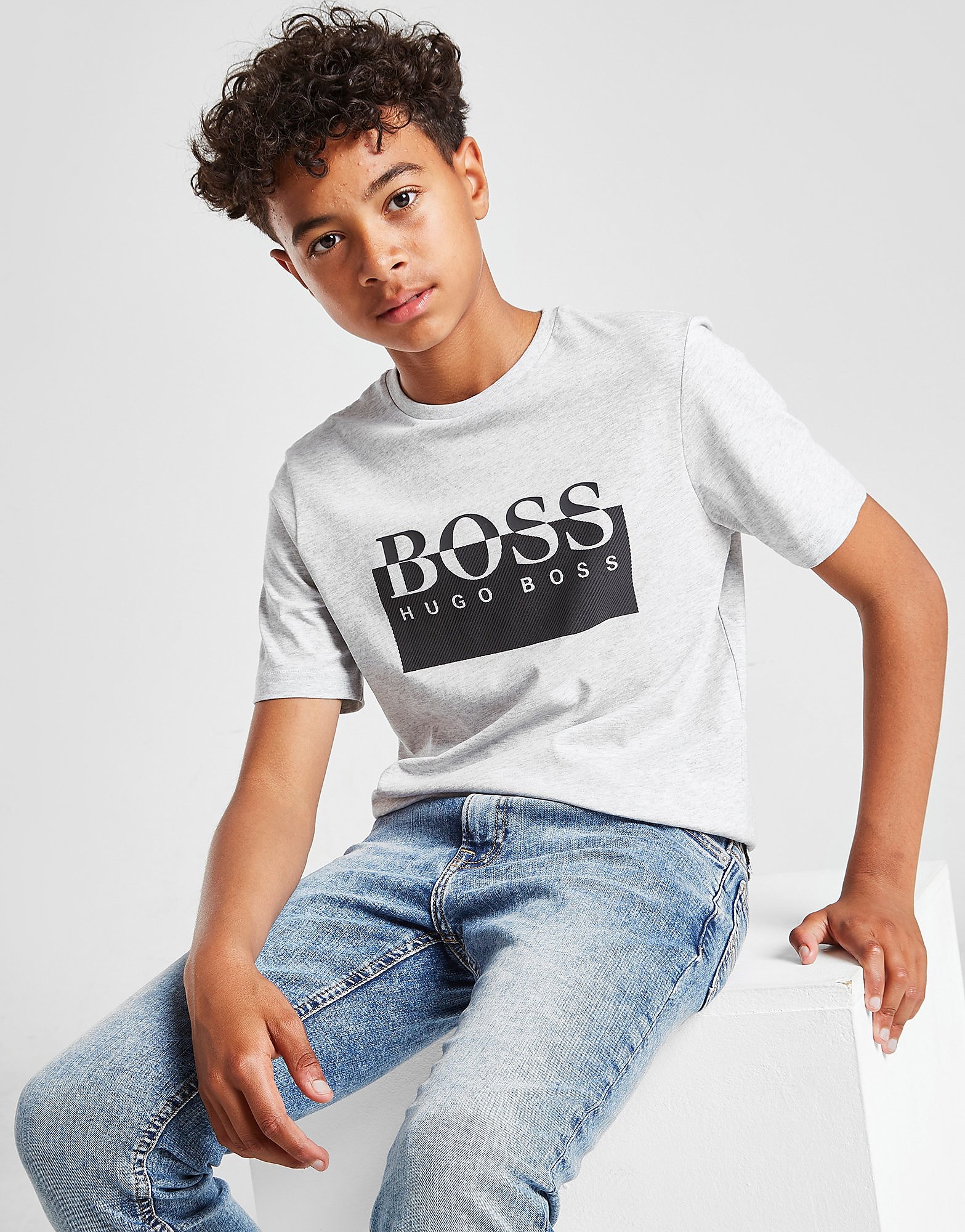 

BOSS Essential Logo T-Shirt Junior - Grey - Kids, Grey