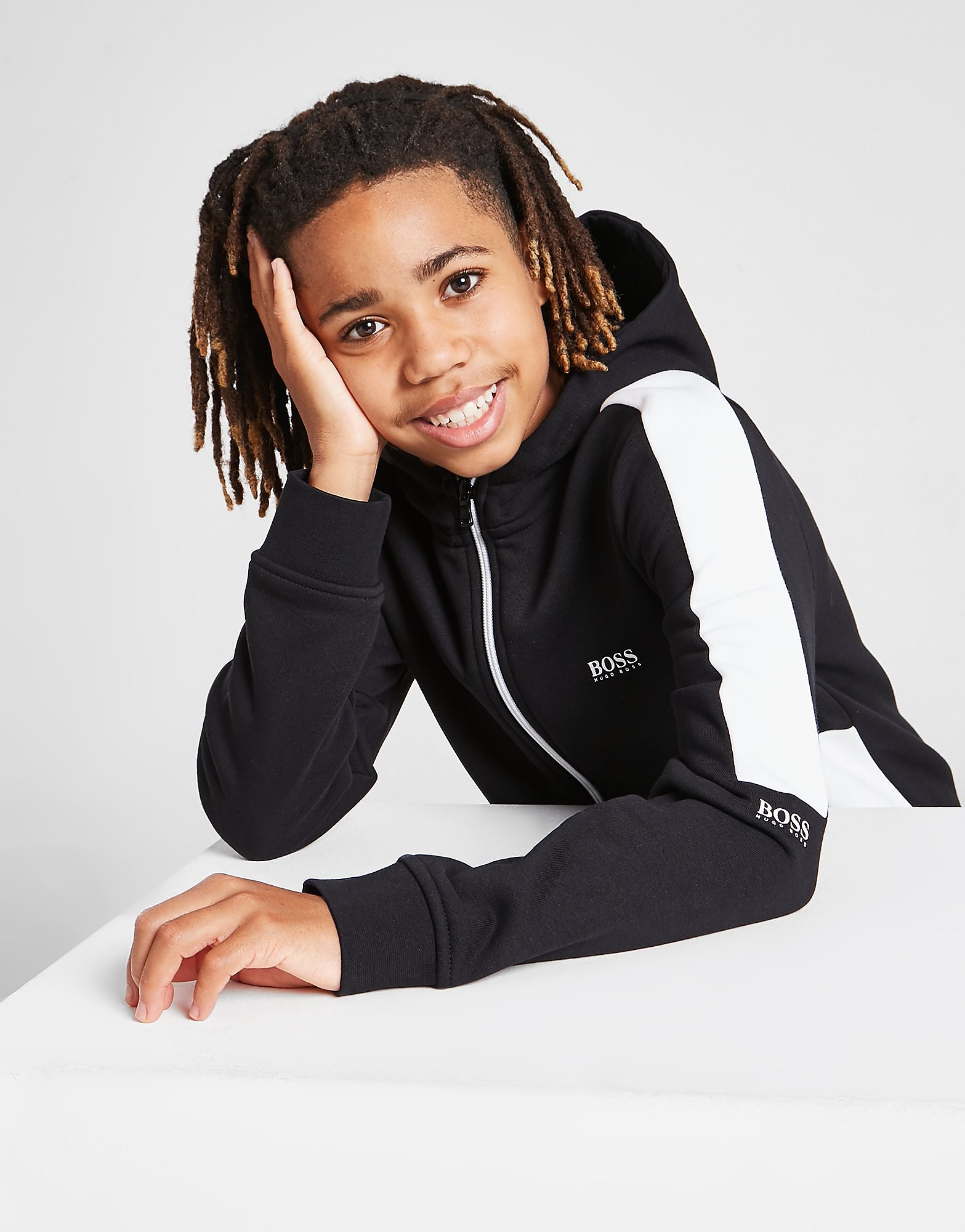 

BOSS Essential Fleece Full Zip Hoodie Junior - Black - Kids, Black