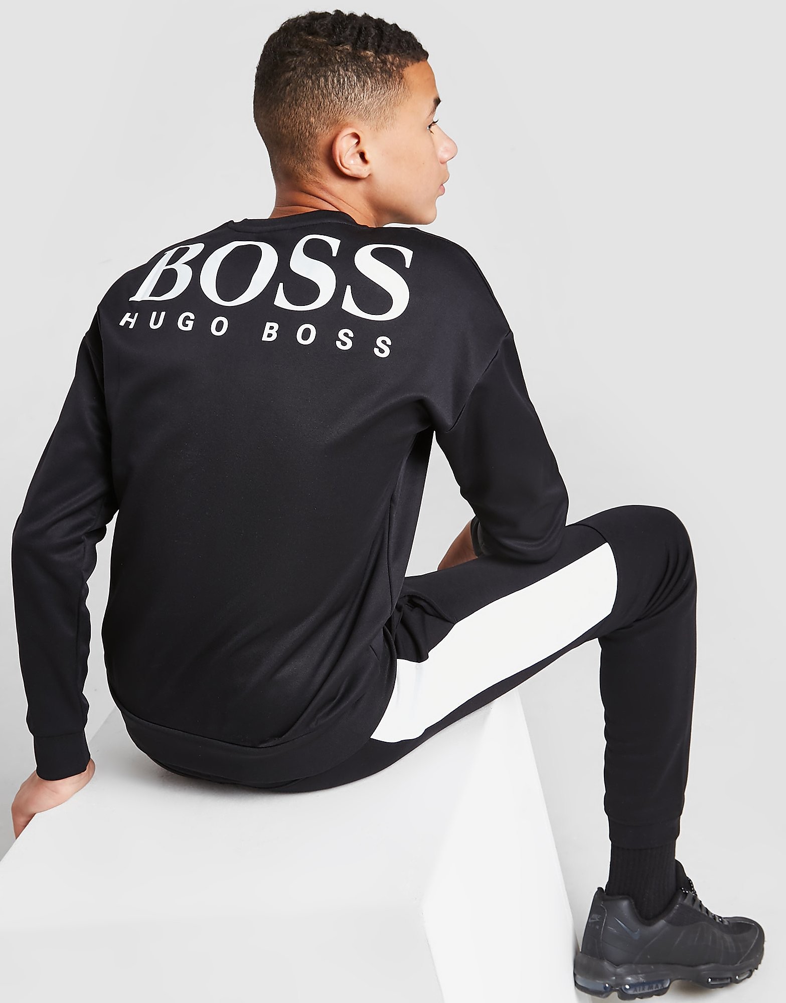 BOSS Back Graphic Crew Sweatshirt Junior - Black - Kids, Black
