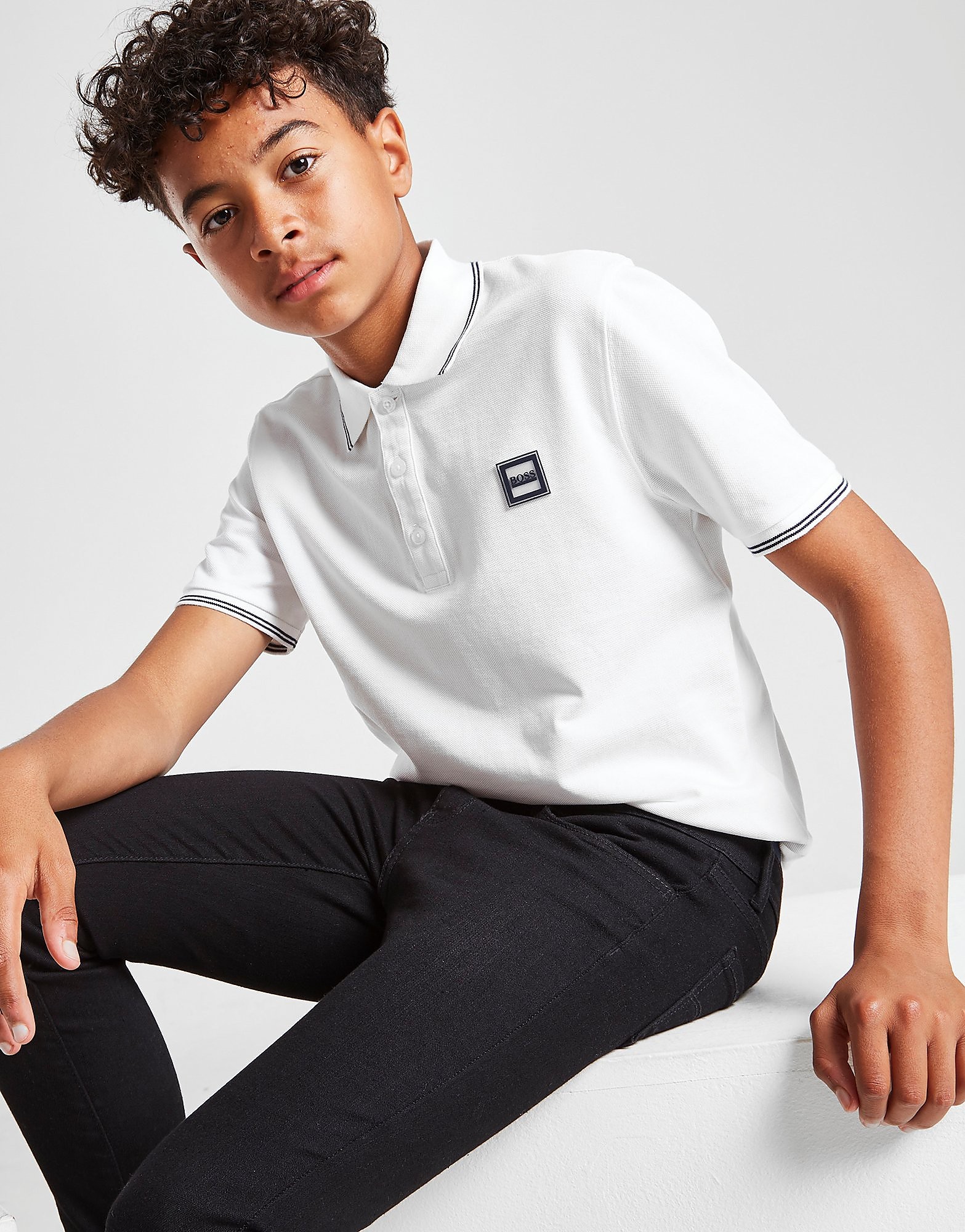 

BOSS Essential Short Sleeve Polo Shirt Junior - White - Kids, White