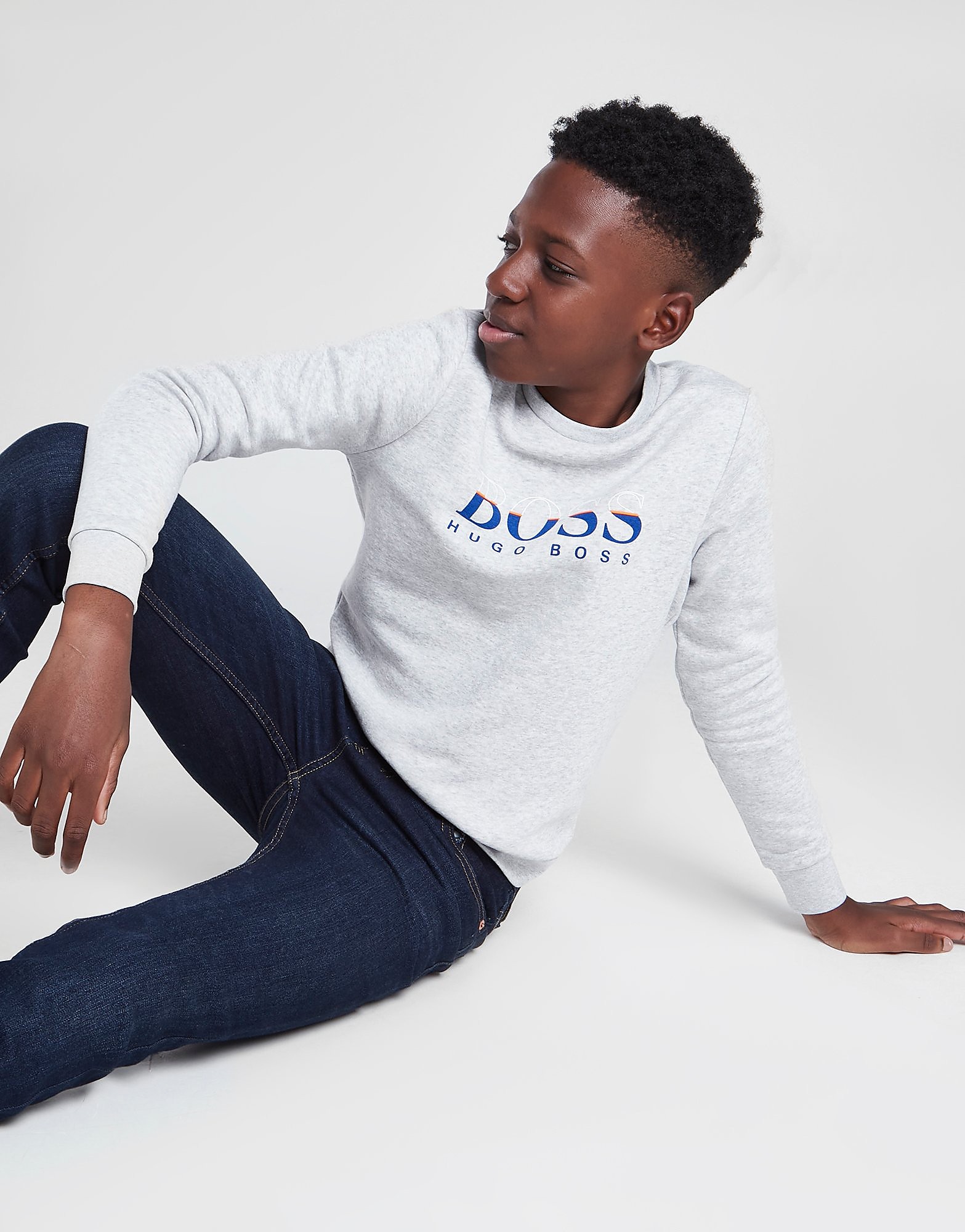 

BOSS Essential Logo Crew Sweatshirt Junior - Grey - Kids, Grey