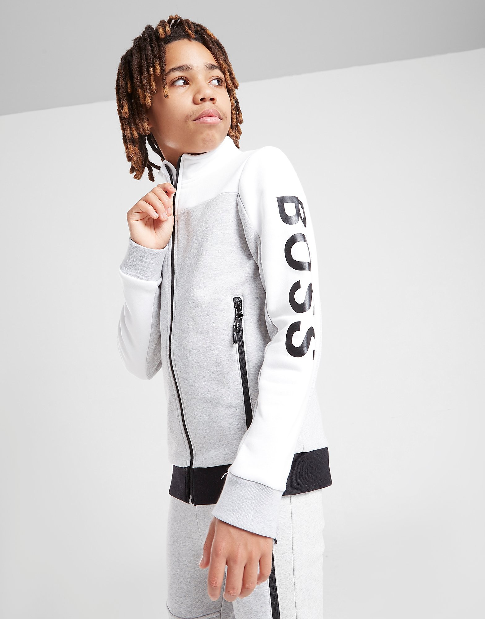 

BOSS Colour Block Full Zip Fleece Junior - Grey - Kids, Grey