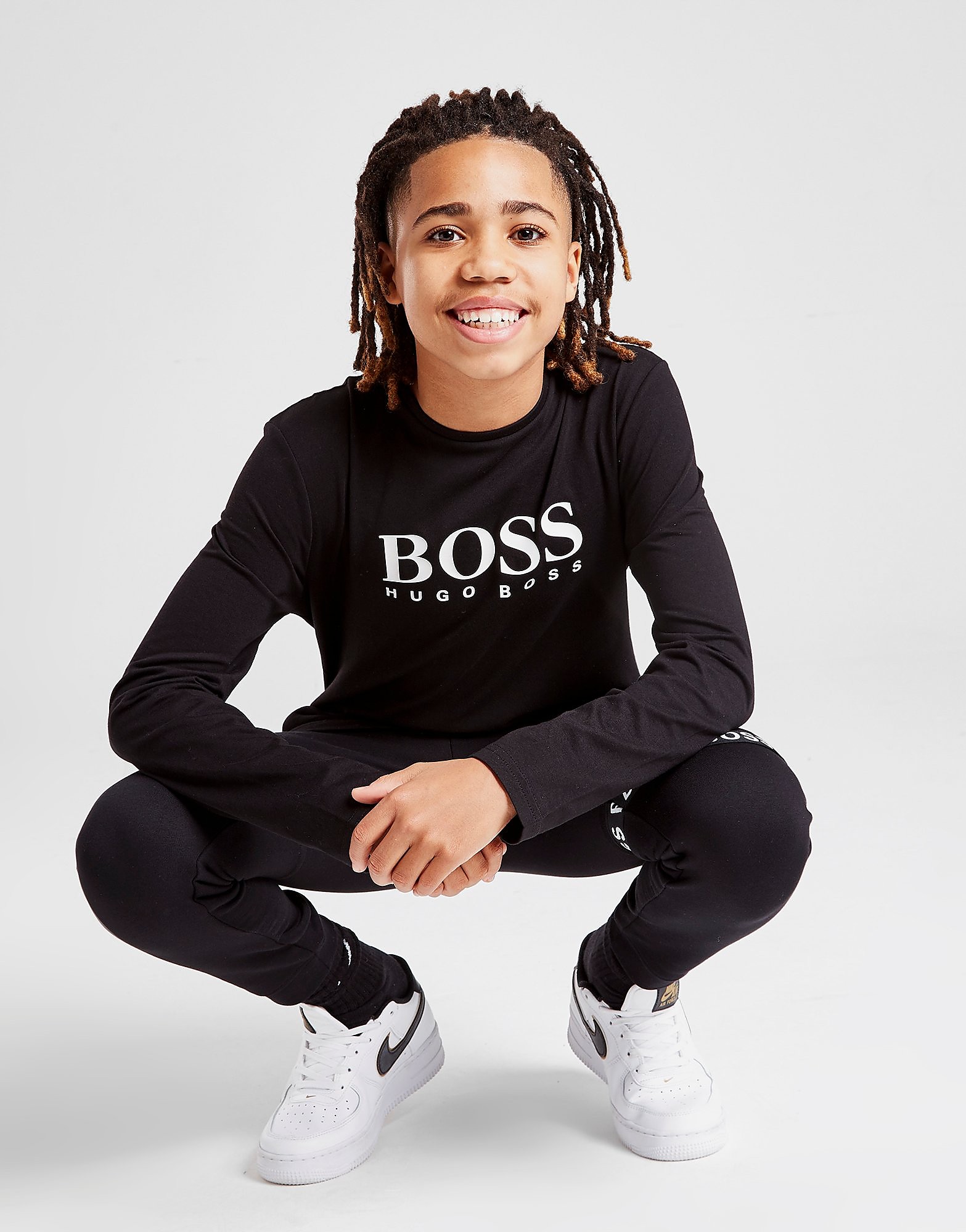

BOSS Logo Long Sleeve T-Shirt Junior - Black - Kids, Black