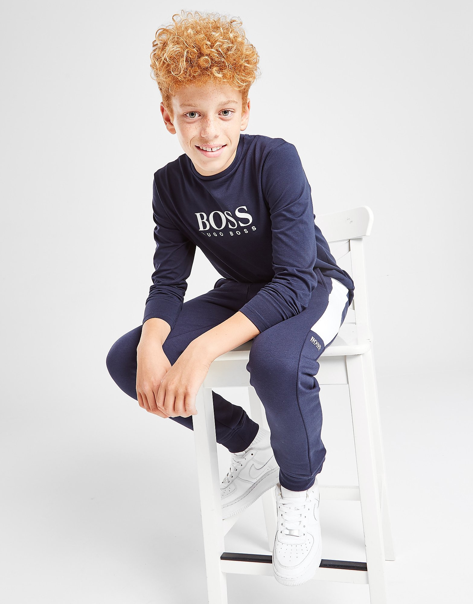 

BOSS Logo Long Sleeve T-Shirt Junior - Navy - Kids, Navy