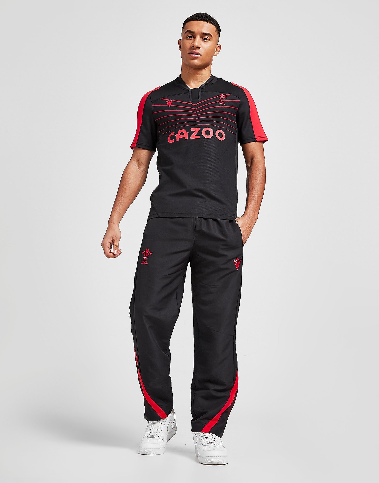 

Macron Welsh Rugby Union Travel Track Pants - Black - Mens, Black