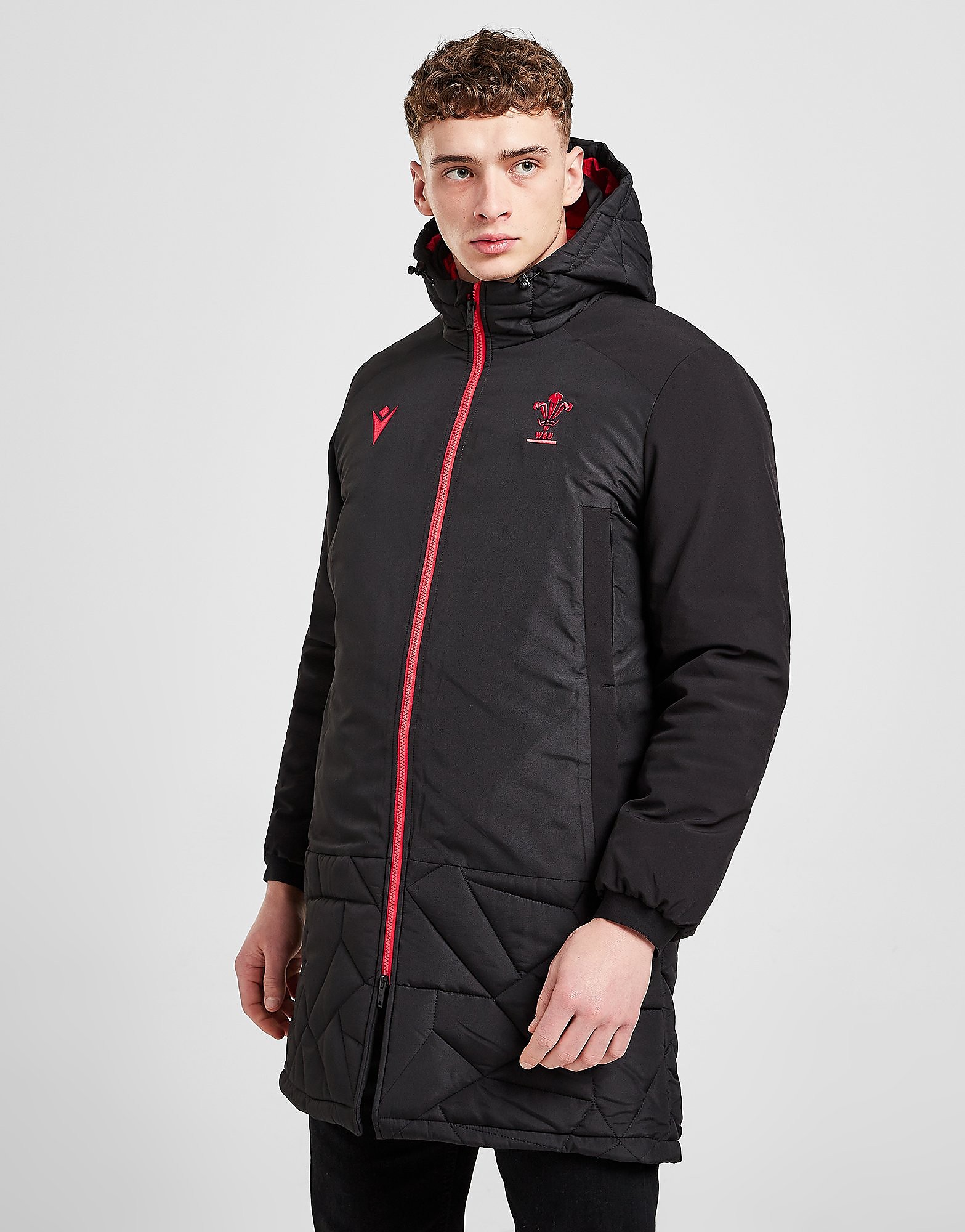 

Macron Welsh Rugby Union 2021/22 Travel Jacket - Black - Mens, Black