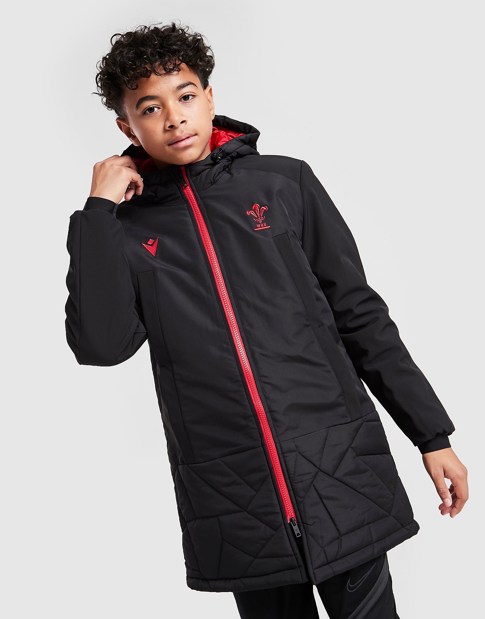 

Macron Welsh Rugby Union 21/22 Travel Jacket Junior - Black - Kids, Black