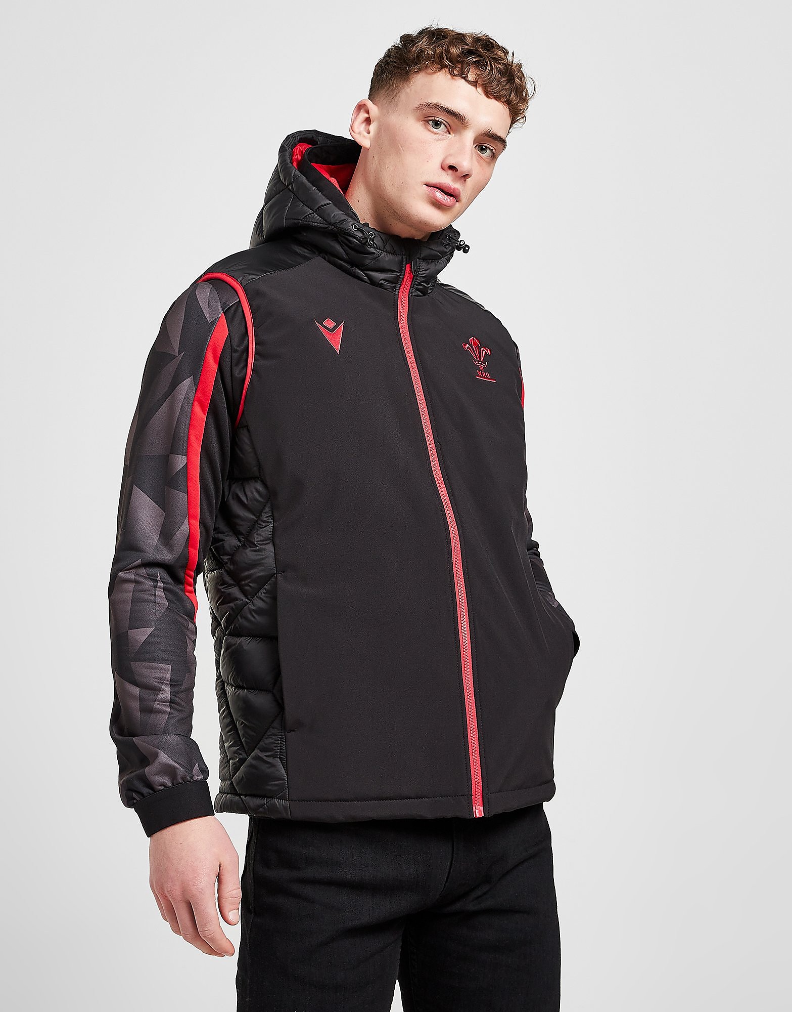 Macron Wesh Rugby Union 2021/22 Gilet - Black - Mens, Black