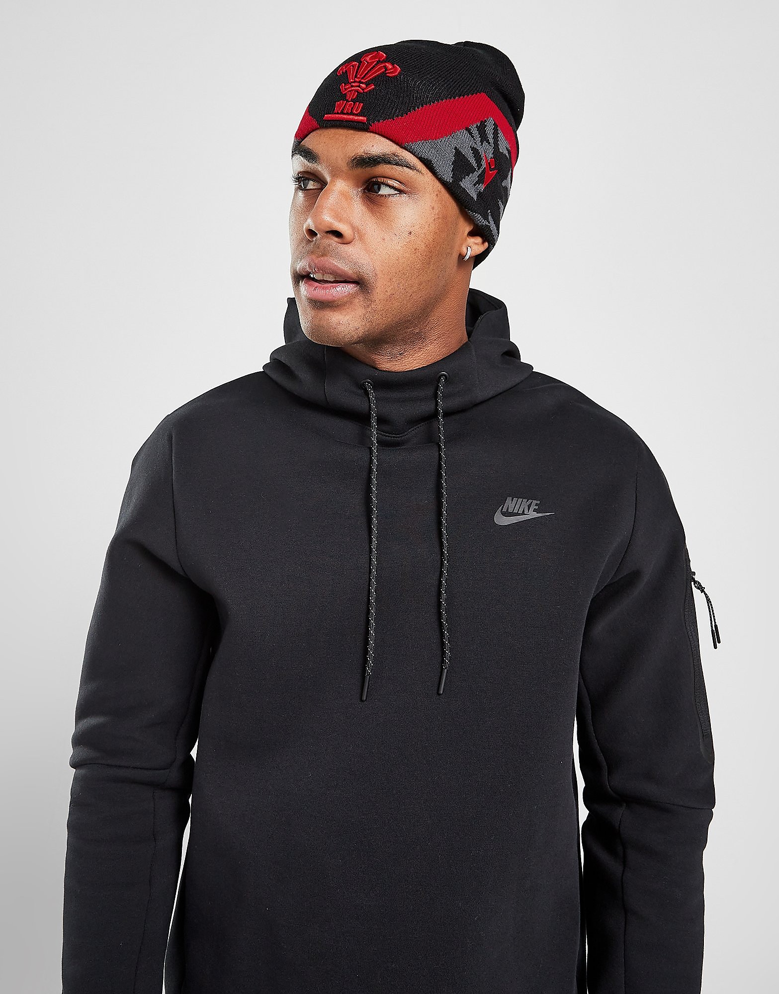 Macron Welsh Rugby Union 2021 Beanie Hat - Black - Mens, Black