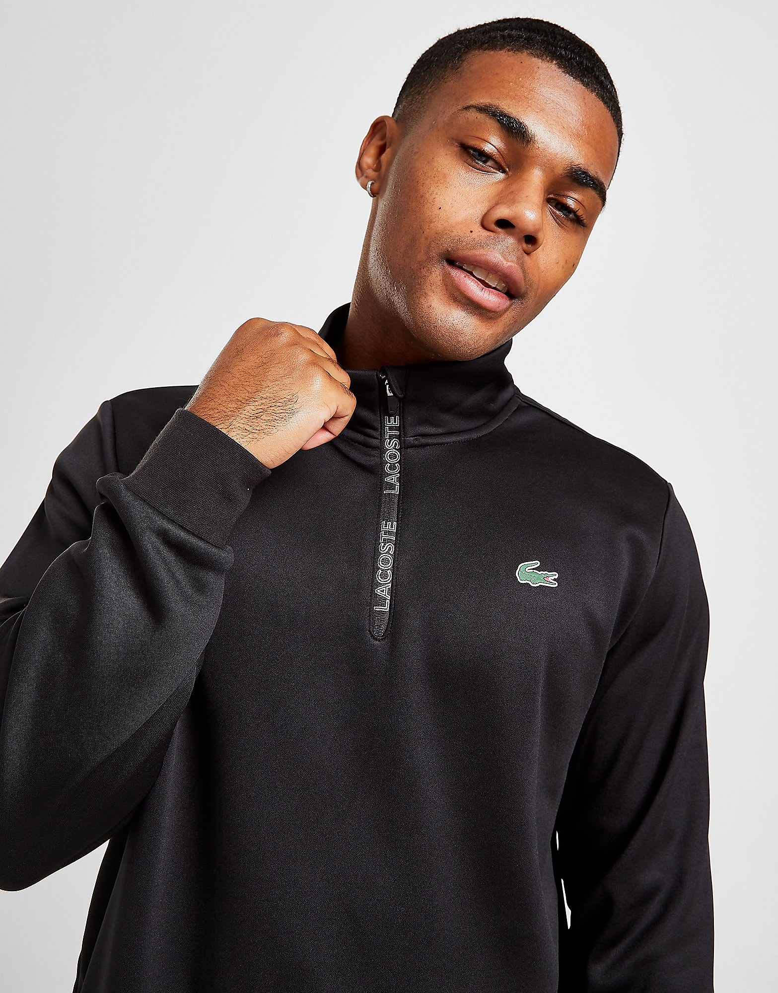 

Lacoste Poly Fleece 1/4 Zip Top - Only at JD - Black - Mens, Black