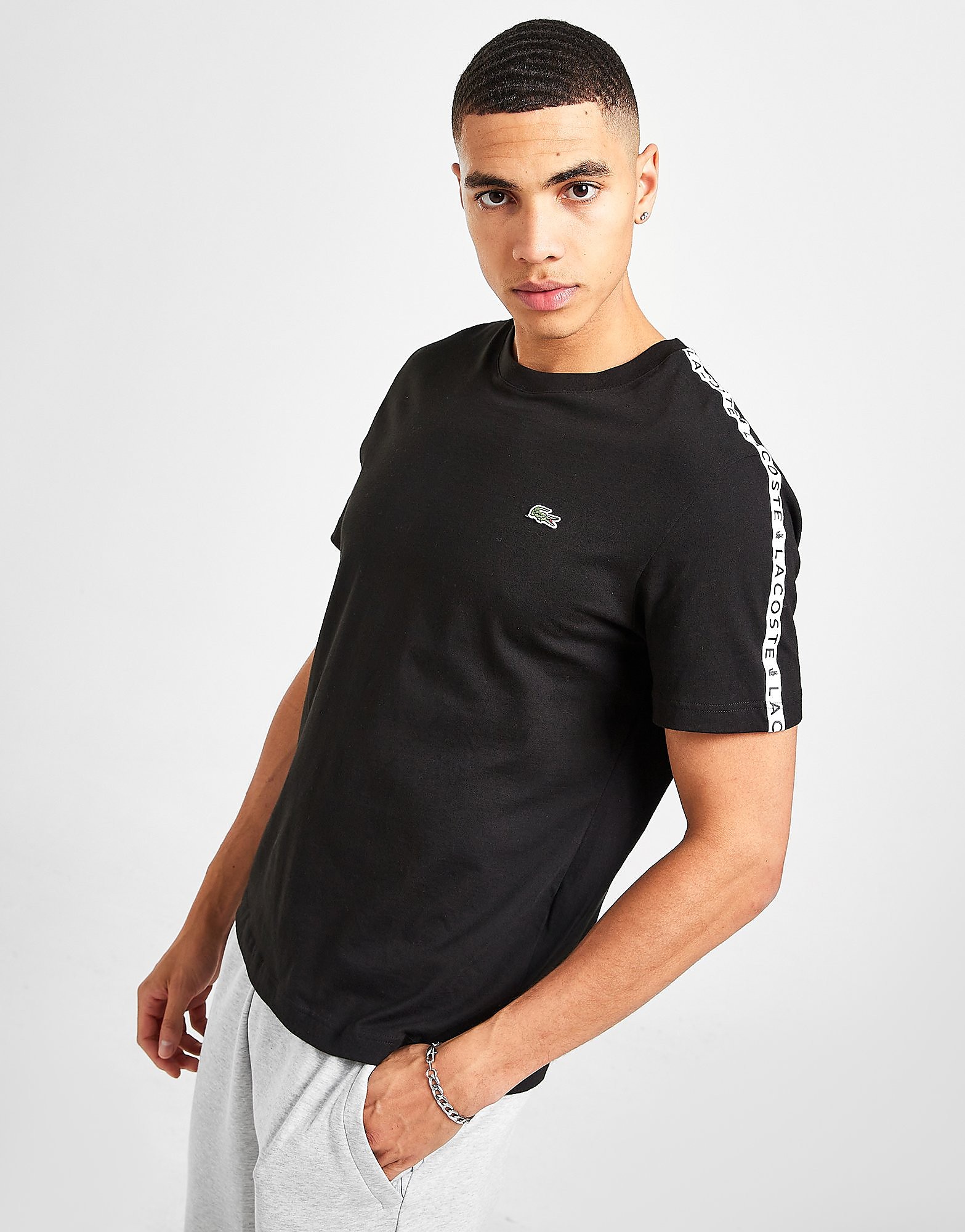 

Lacoste Tape T-Shirt - Black - Mens, Black