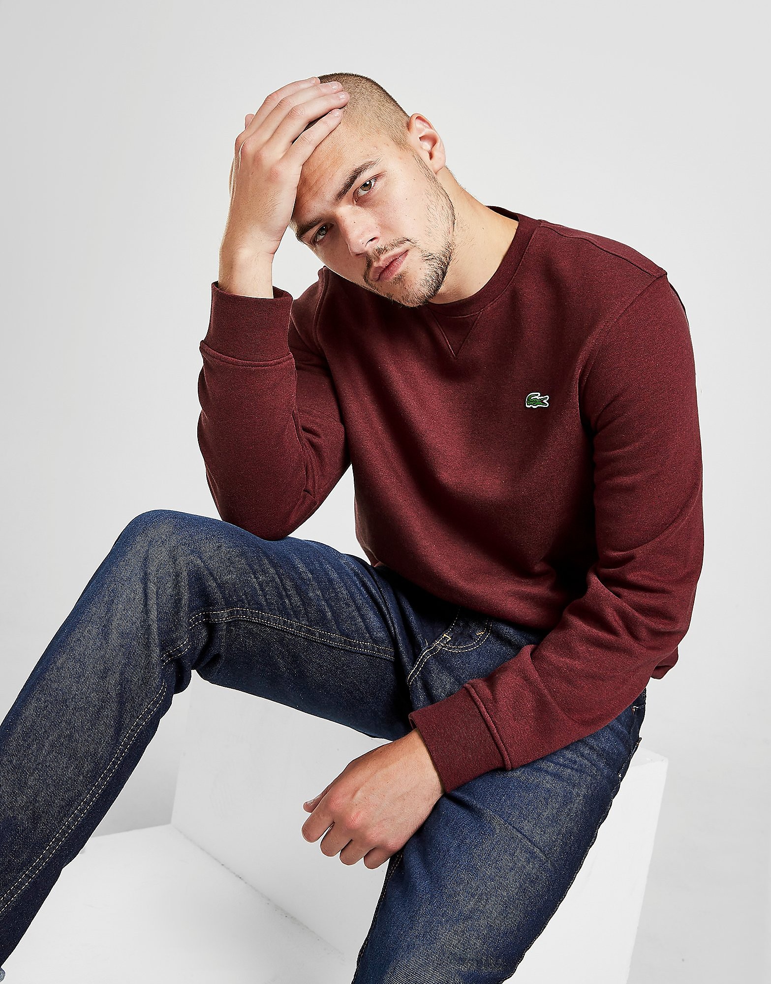 

Lacoste Core Crew Sweatshirt - Red - Mens, Red