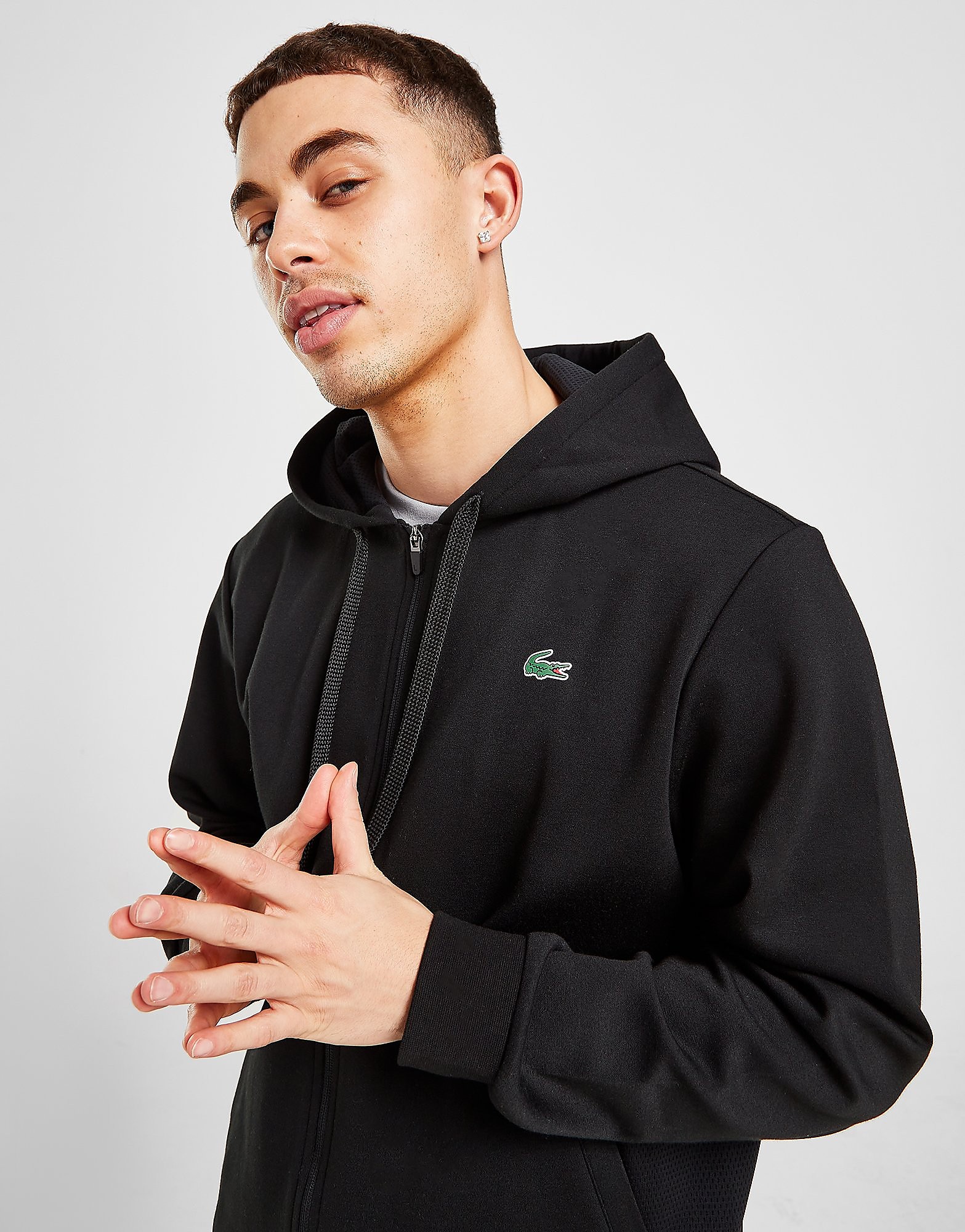 

Lacoste Double Panel Hoodie - Black - Mens, Black