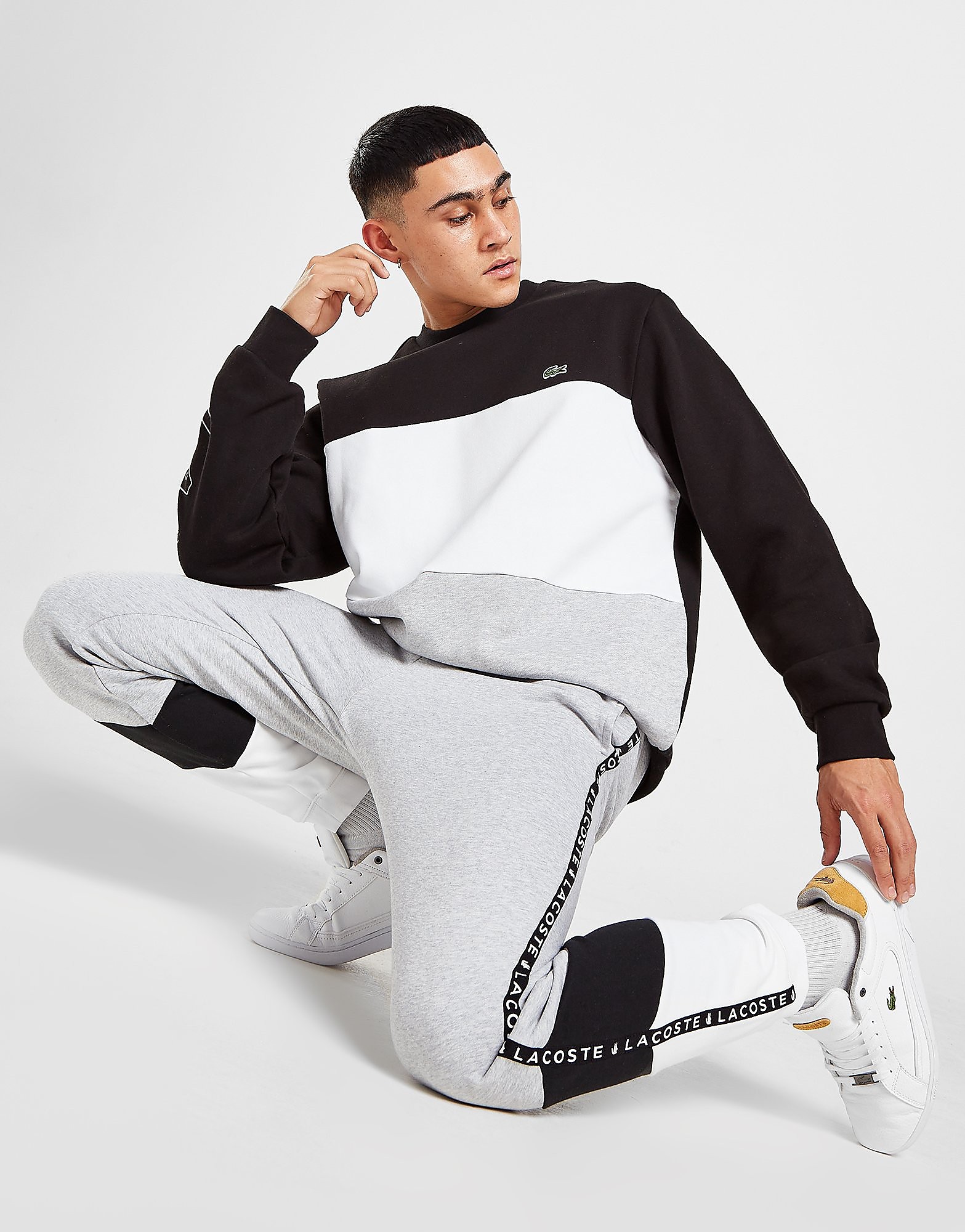 

Lacoste Colour Block Tape Joggers - Grey - Mens, Grey
