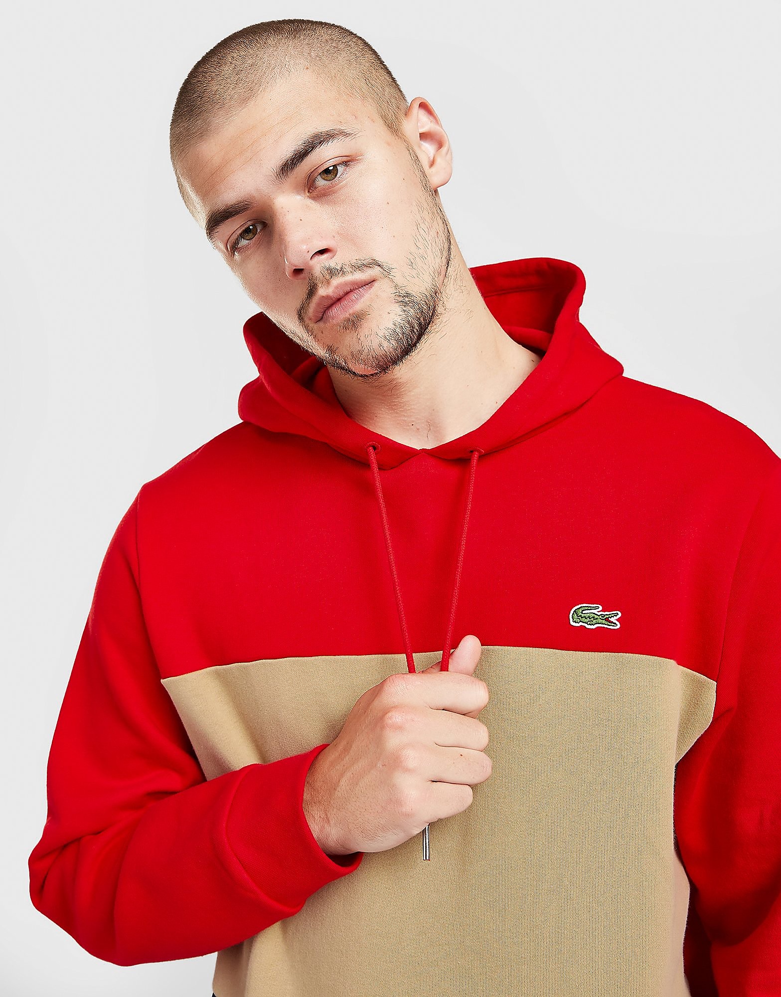 

Lacoste Colour Block Hoodie - Red - Mens, Red