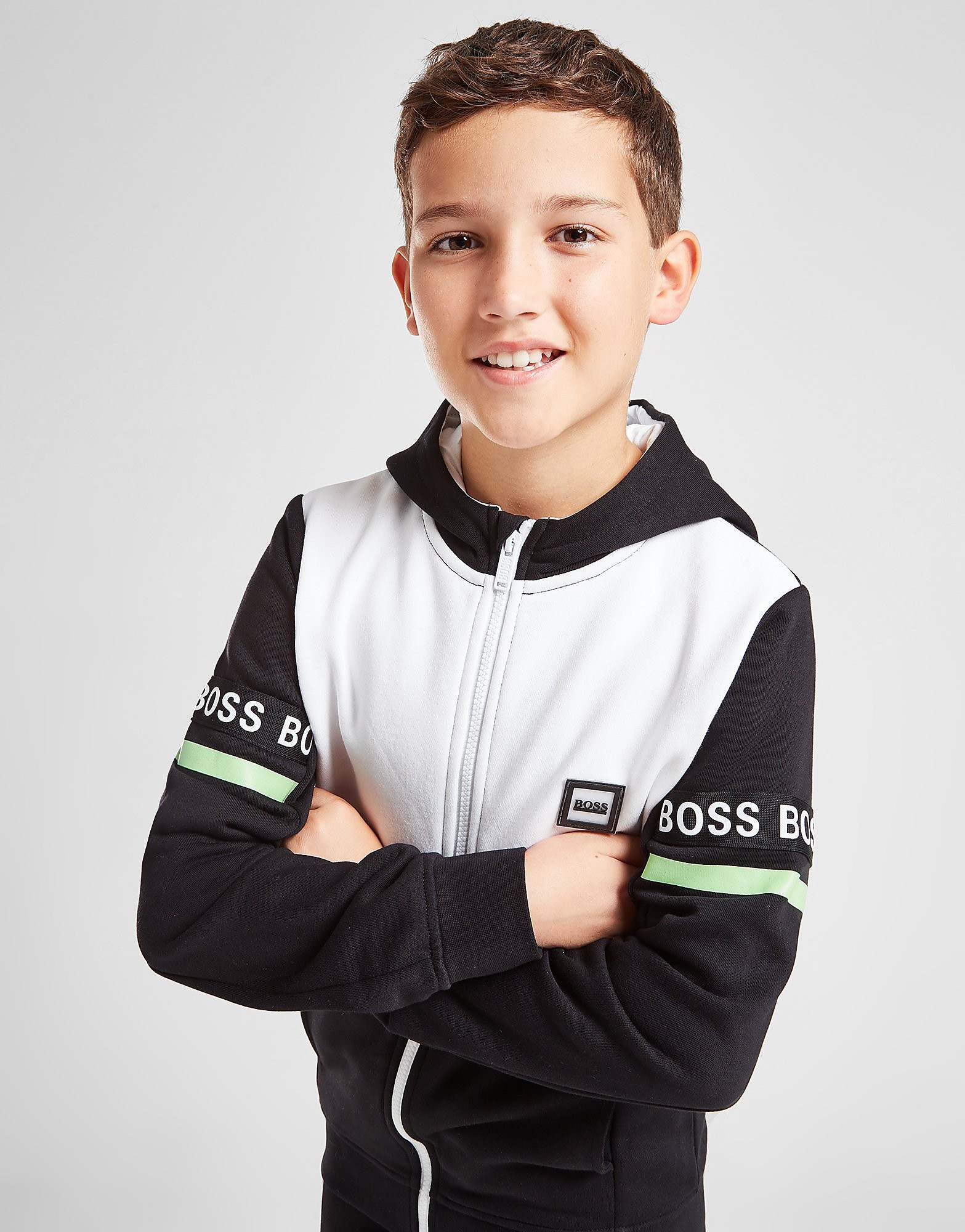 

BOSS Fleece Panel Full Zip Hoodie Junior - Black - Kids, Black