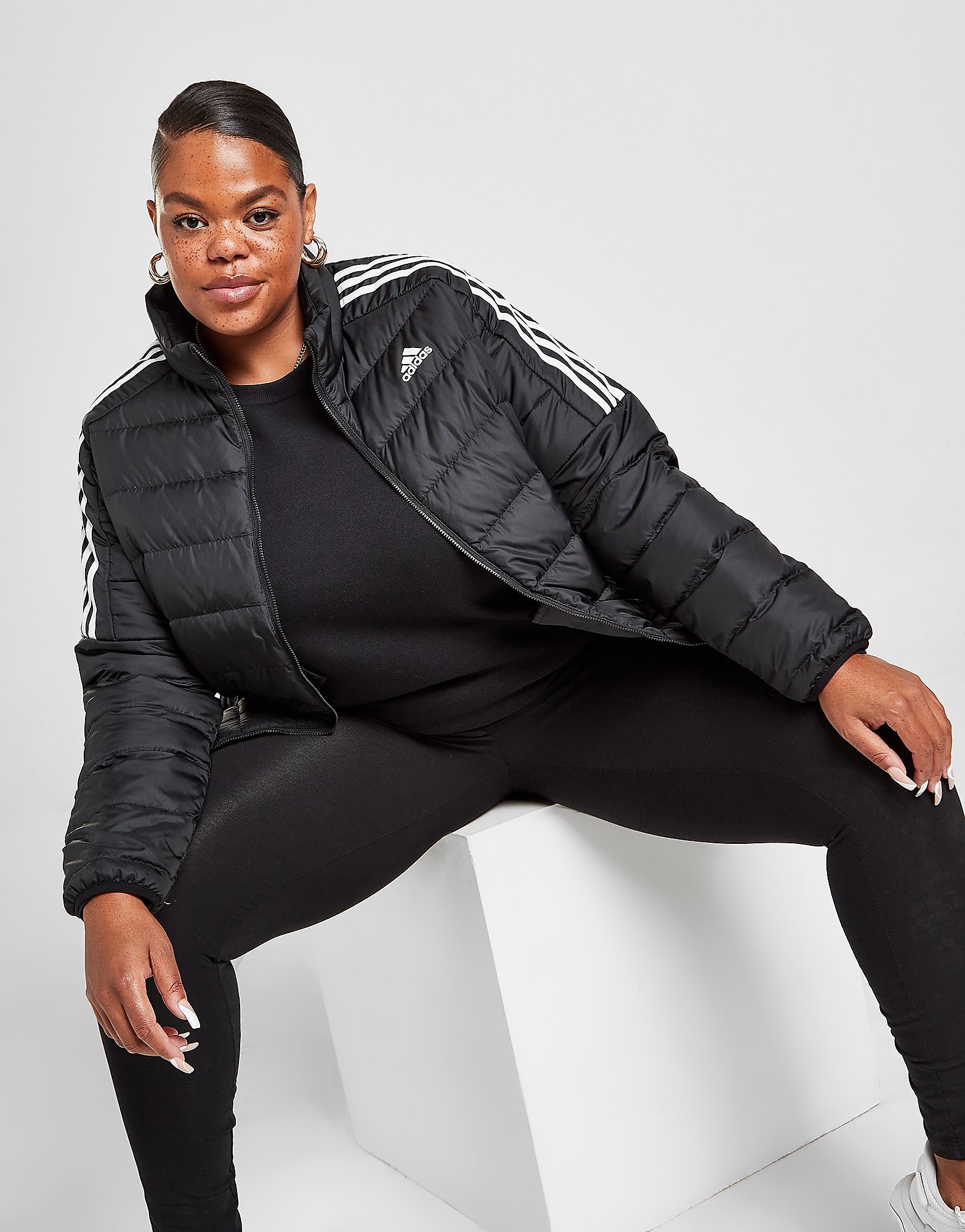 adidas Essential Down Plus Size Jacket - Black - Womens, Black