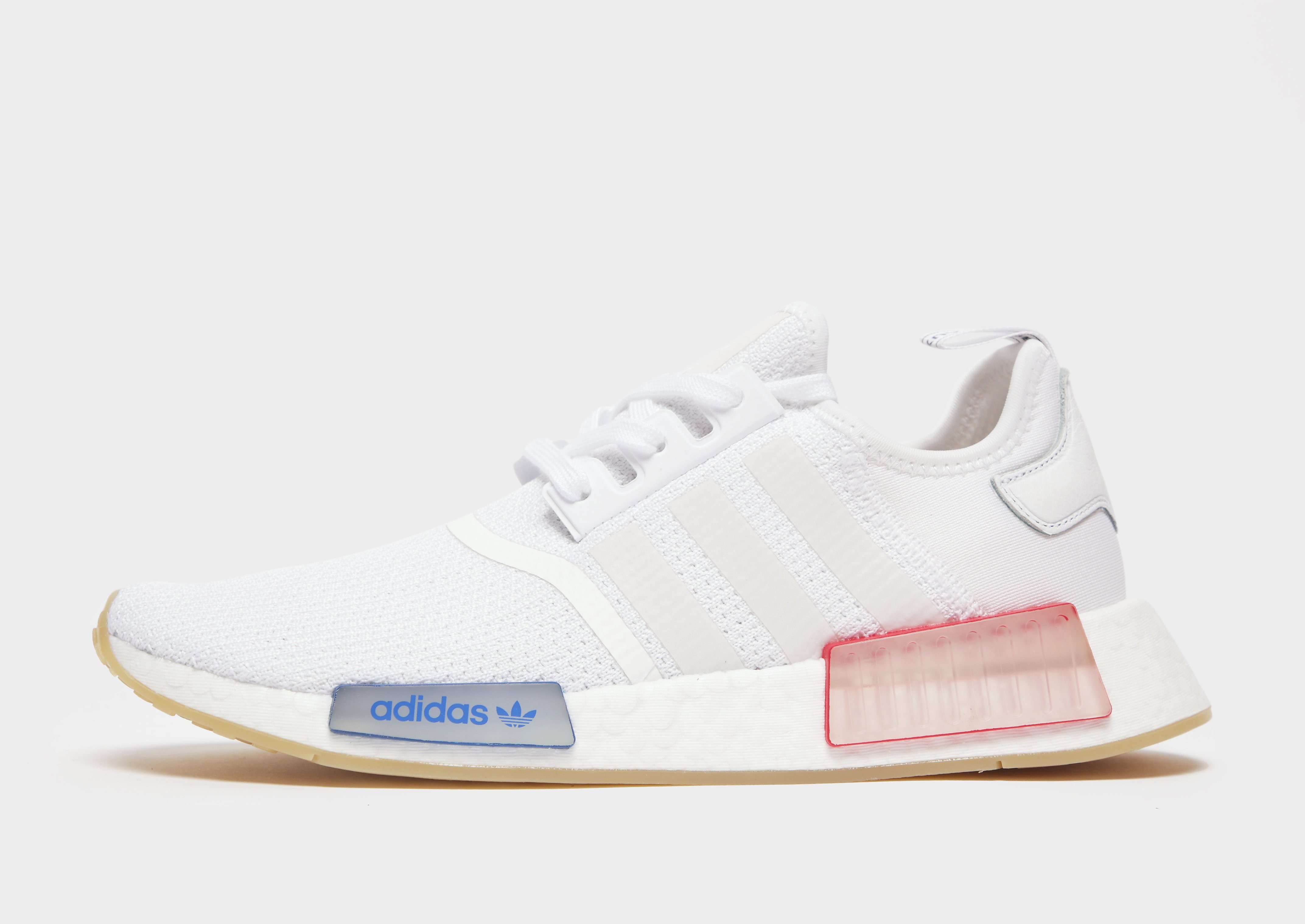 

adidas Originals NMD_R1 - Cloud White / Cloud White / Lush Blue - Womens, Cloud White / Cloud White / Lush Blue