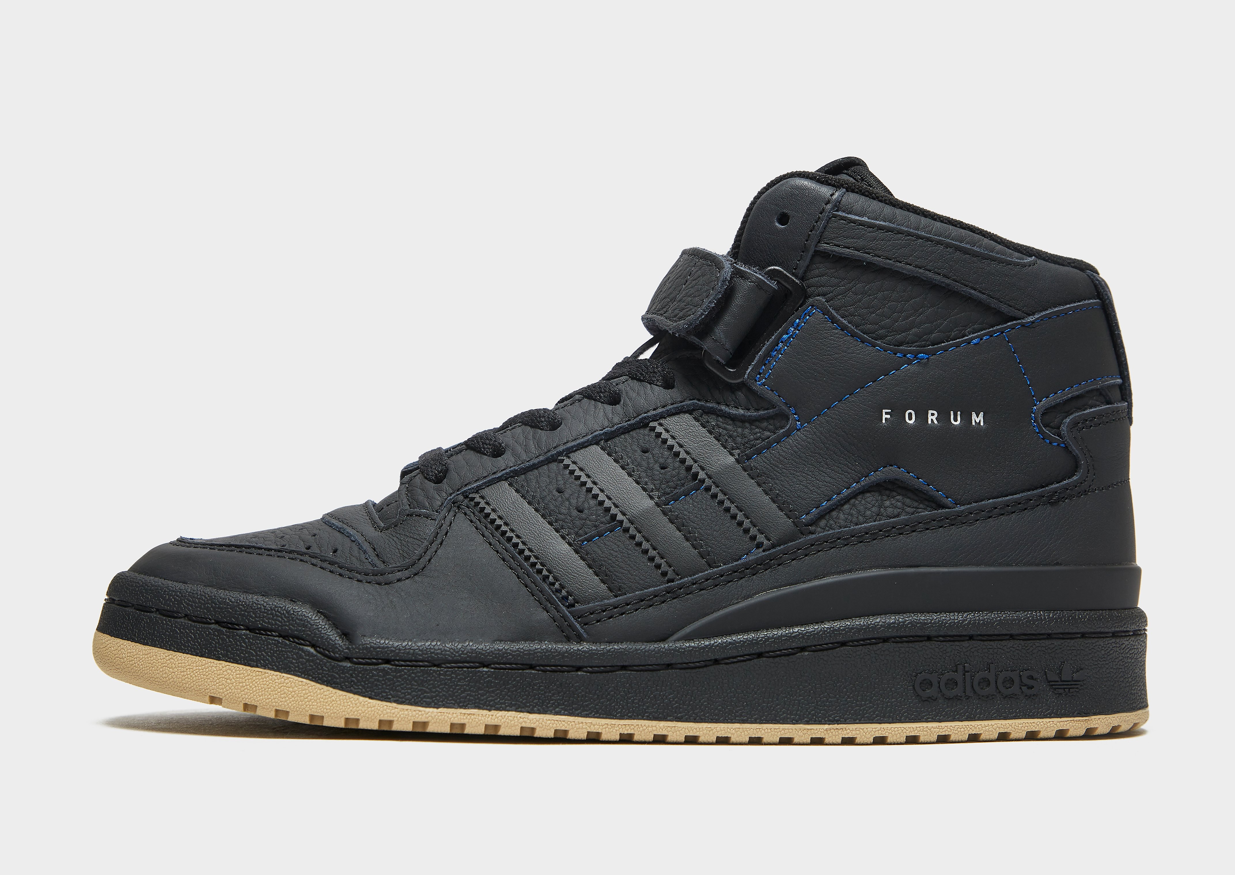 

adidas Originals Forum Mid - Core Black / Core Black / Cloud White - Womens, Core Black / Core Black / Cloud White