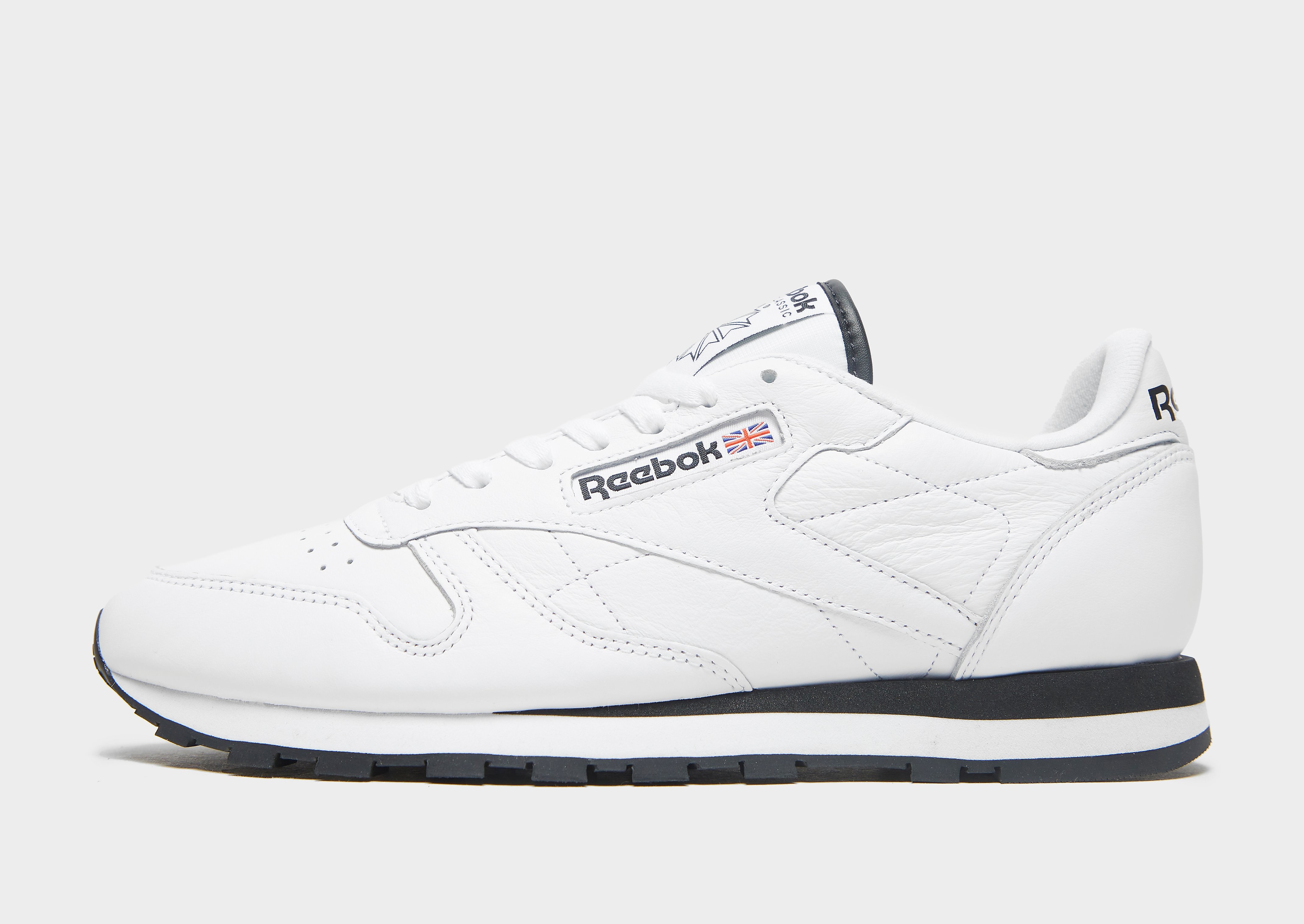 

Reebok Classic Leather - Cloud White / Core Black / Cloud White - Womens, Cloud White / Core Black / Cloud White