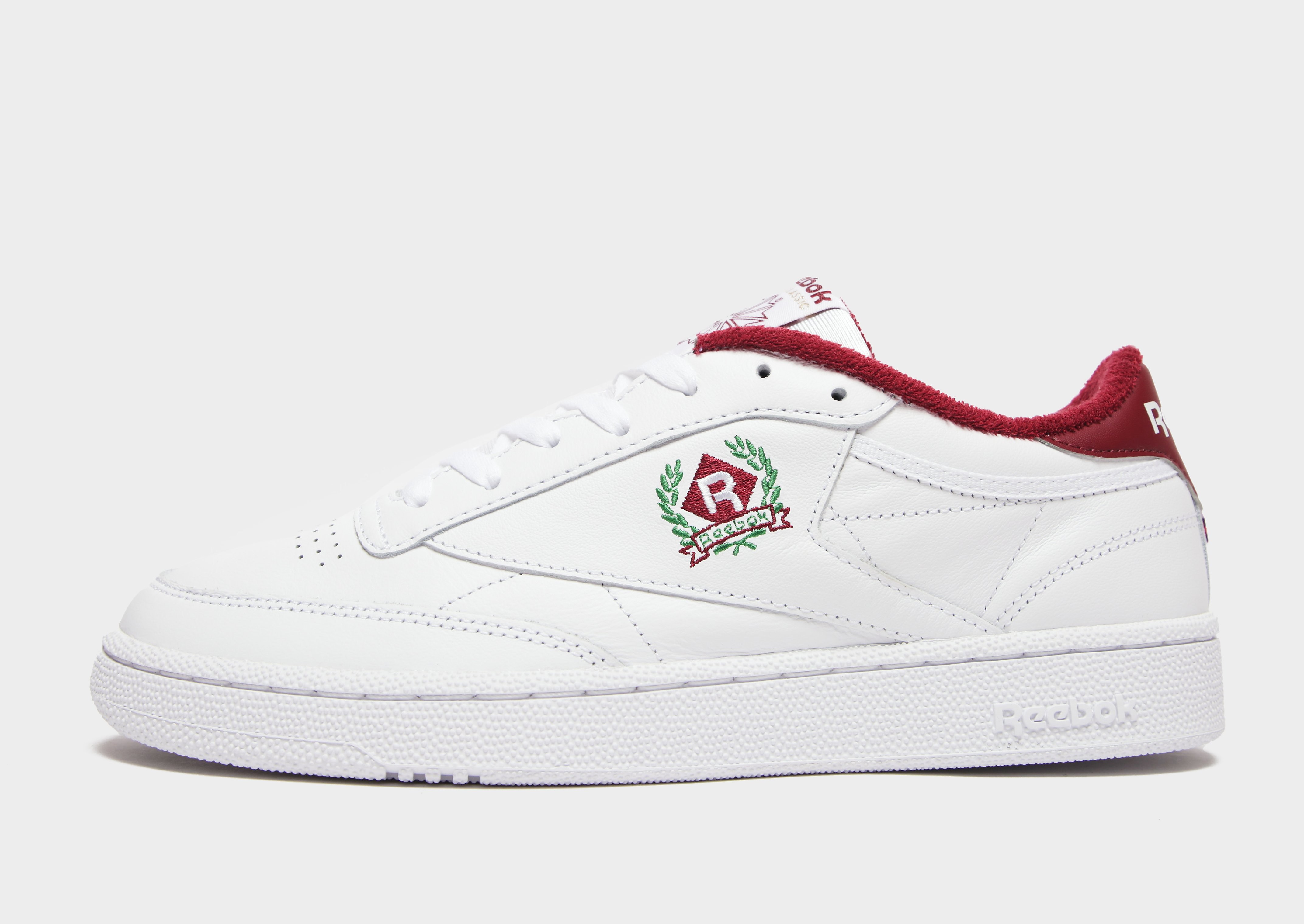 

Reebok Club C 1985 - Cloud White / Cloud White / Classic Burgundy/Red - Womens, Cloud White / Cloud White / Classic Burgundy/Red