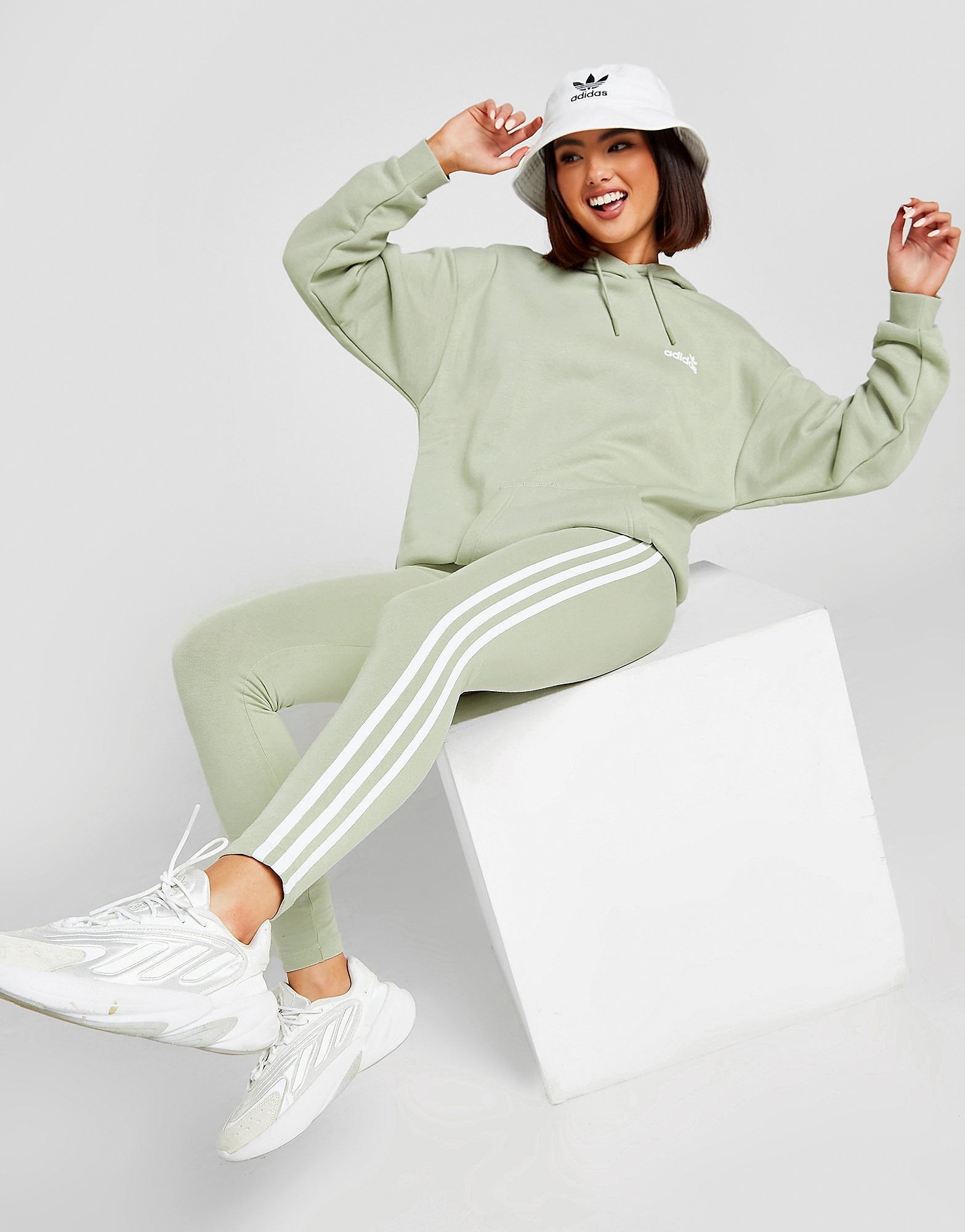 

adidas Originals 3-Stripes Linear Leggings - Only at JD - Green - Womens, Green