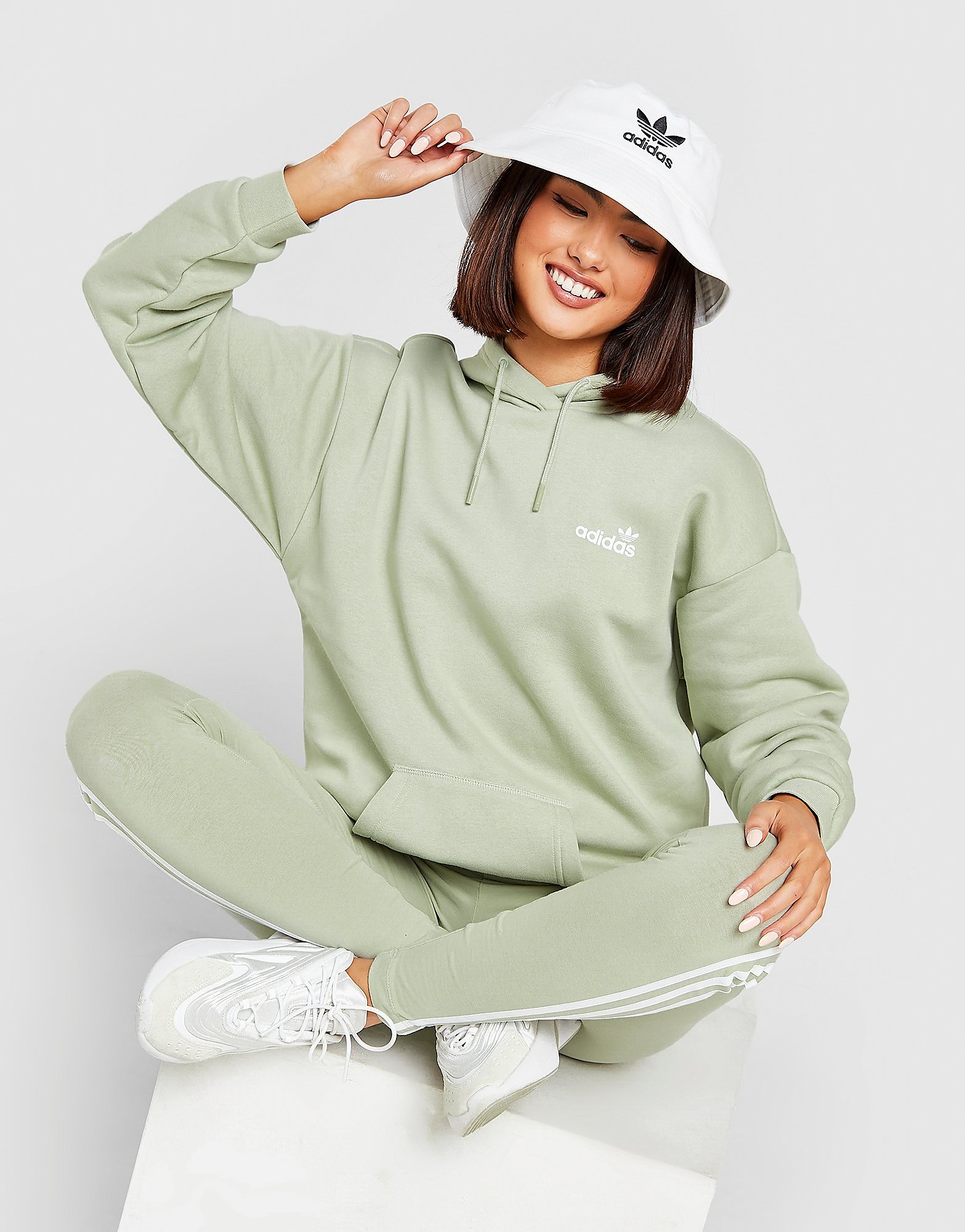 

adidas Originals 3-Stripes Linear Overhead Hoodie - Only at JD - Green - Womens, Green